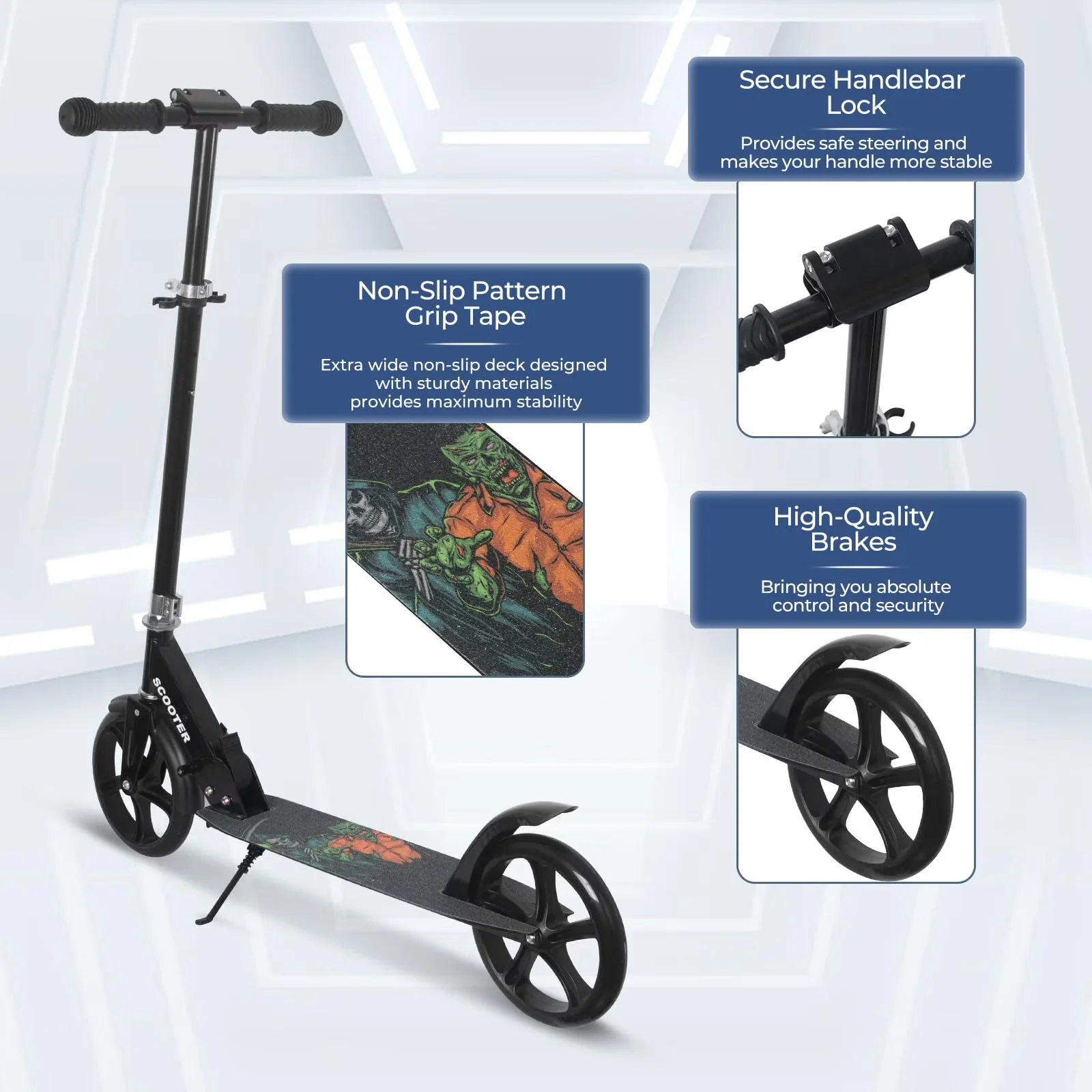 Scooter Sleek with Foldable, Nattork - Iron 8-12 for Home and Office Model 4463E0