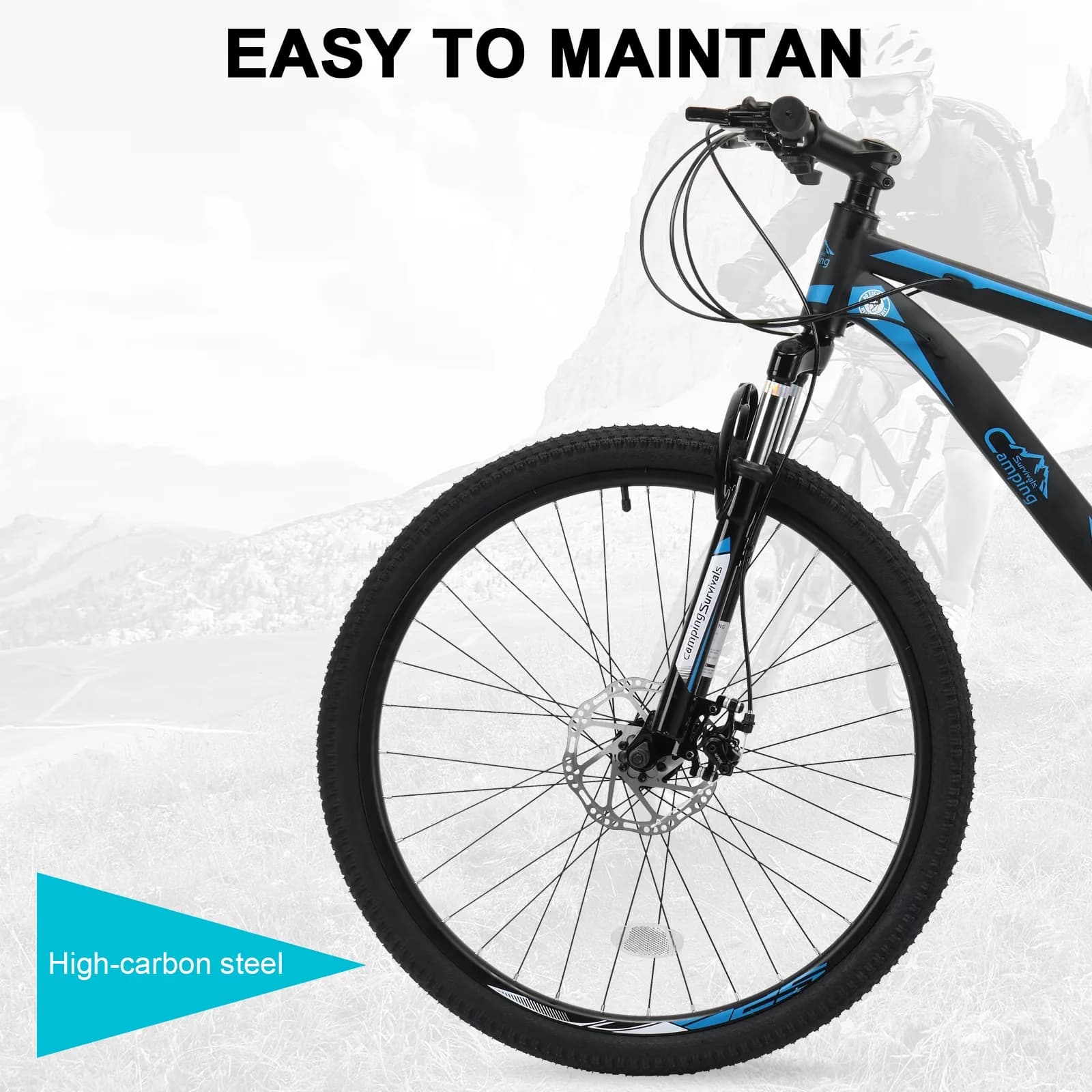 Mountain Bike Efficient with Adjustable Speed, Adjustable Height - Blue Model EDEC3C