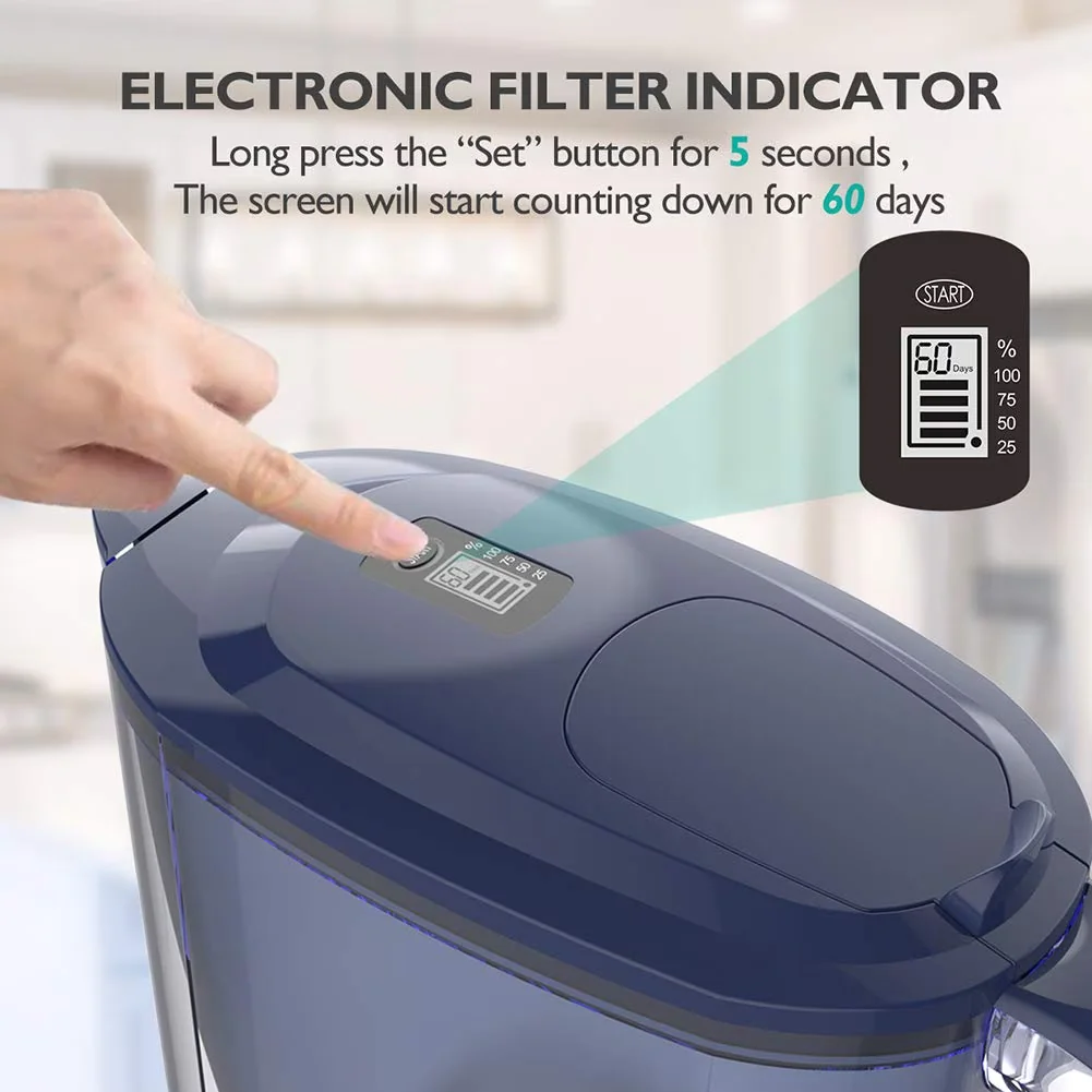 Reliable Water Filtration with Blue, DP06, 10 Cup Pitcher - Plastic,Abs Model CF1129