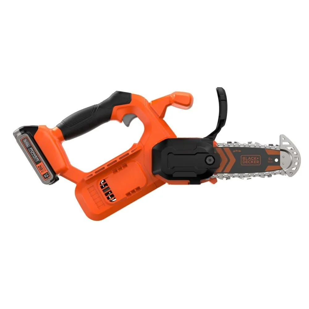Stylish Chainsaw with Battery, 20V, Tool-Less Chain Tensioning - Black Model 80F842