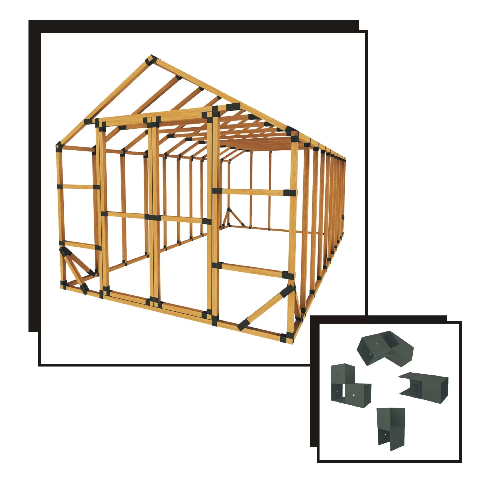 Shed Stylish with Rust Resistant, DIY KIT (lumber not included), 10X20 - Polypropylene Black Model 618921