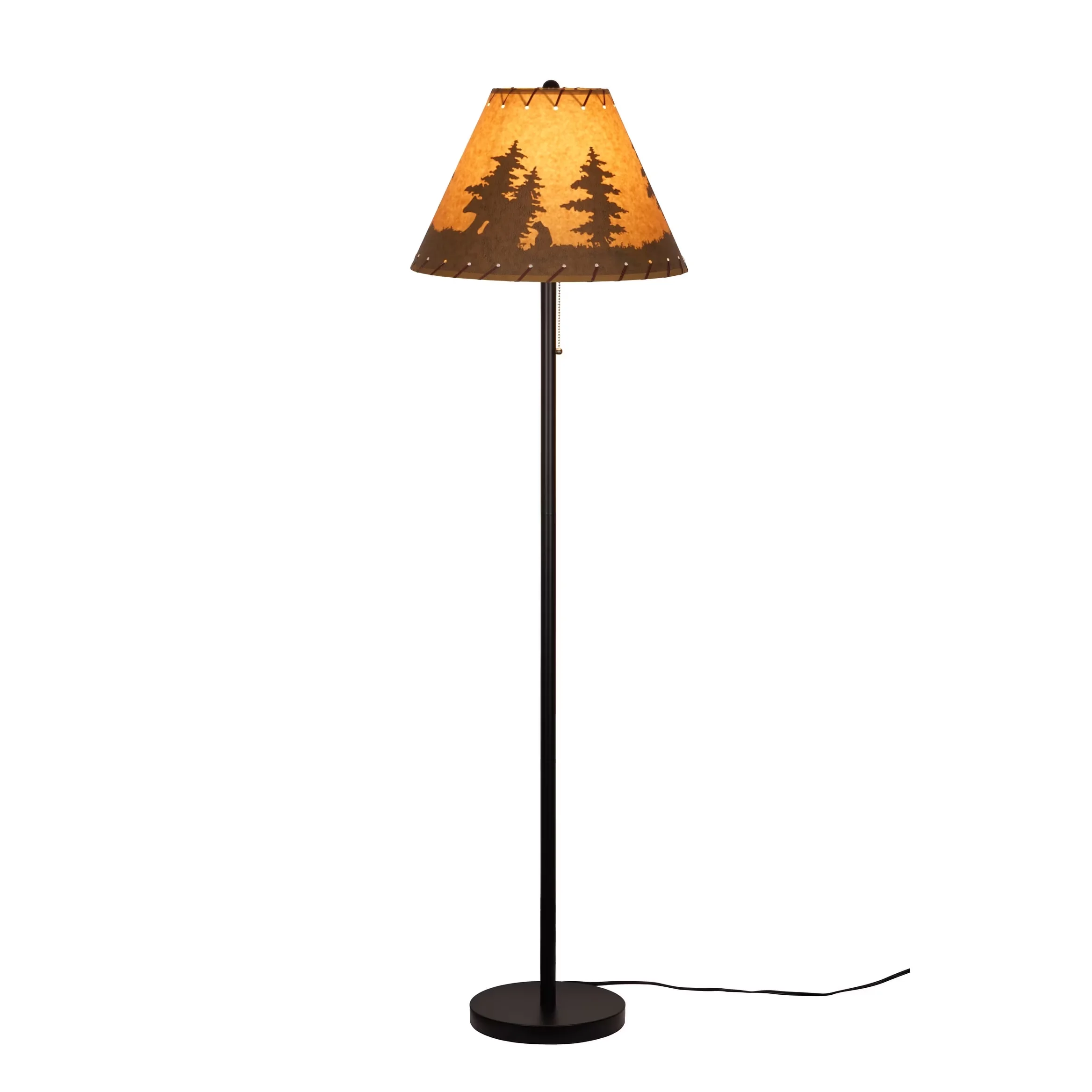 Modern Floor Lamp with LED, Contemporary, Standard Lamps - Metal, Paper Black Model 0622C3
