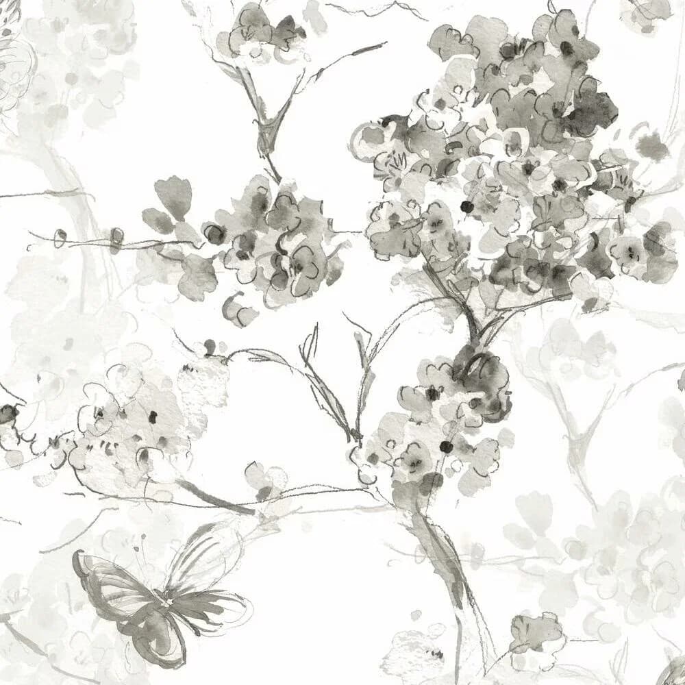 Wallpaper Premium with Removable, Spring Cherry Blossoms Peel and Stick - Vinyl Blue Model 243433