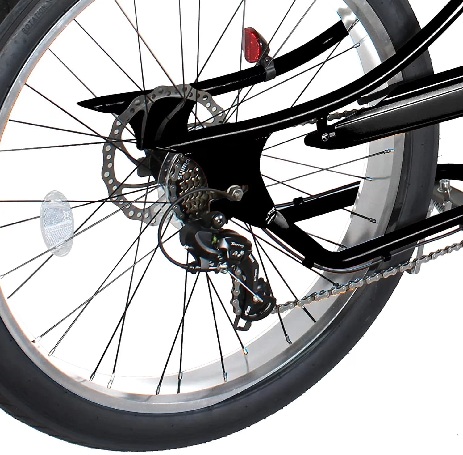 Versatile Cruiser Bike with Adjustable Seat Height, Disc Brake (F&R) Moon-Type Handlebar - Black Model 1F20E1