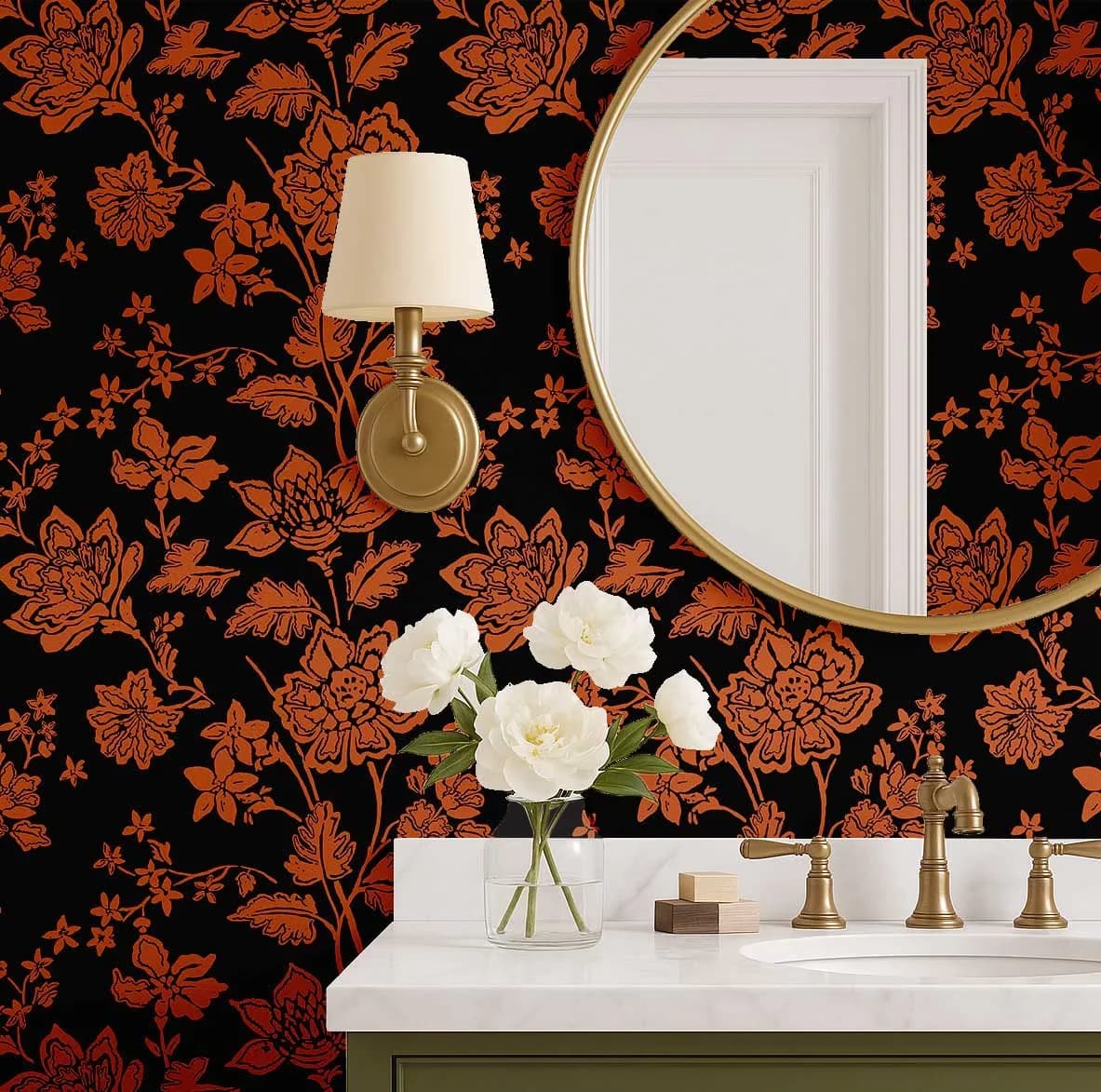 Quality Wallpaper with Durable, Removable, Stain Resistant - Black Vinyl for Bathroom Model 76C89D
