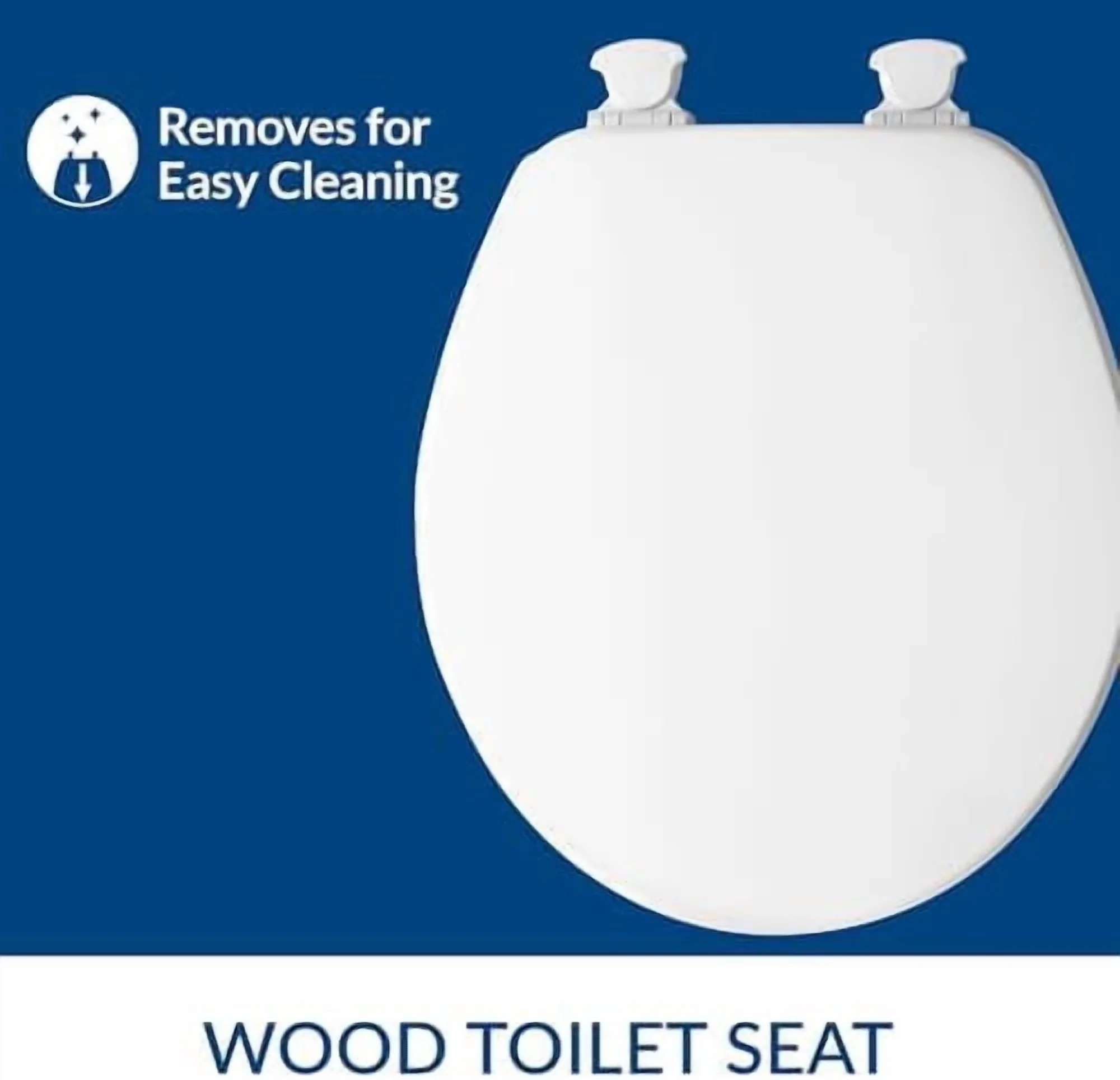 Durable Toilet Seats And Lid with Easy Installation, Non-Corrosive Bolts and Wing Nuts - Wood White Model 40FA43