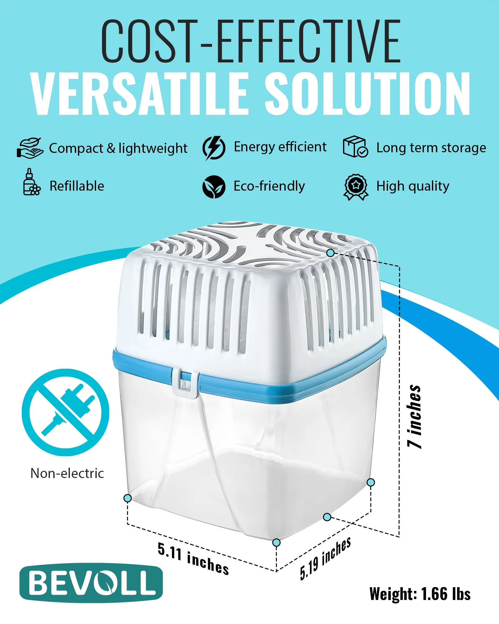 Modern Dehumidifier with Energy Efficient, Moisture Absorbers for Home, Bathroom - Model 0AC32D