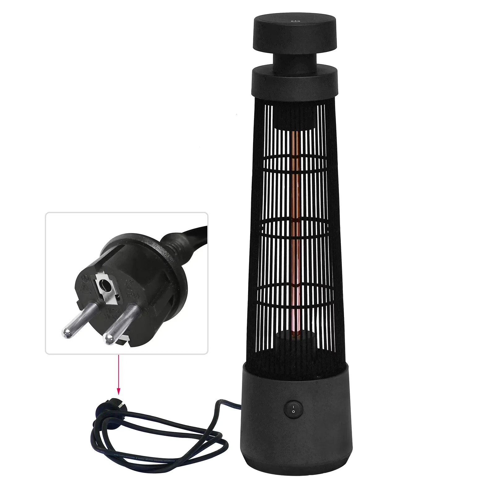 Outdoor Heating Reliable with 1200W, Automatic Shut Off, Weatherproof - Black Model E368C5