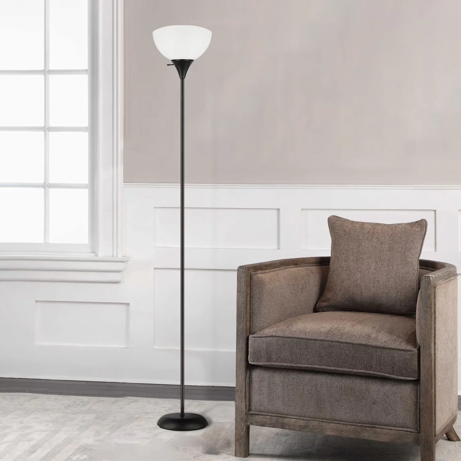 Durable Floor Lamp with LED, Energy Efficient - Metal Black for Living Room Model 1D1A16