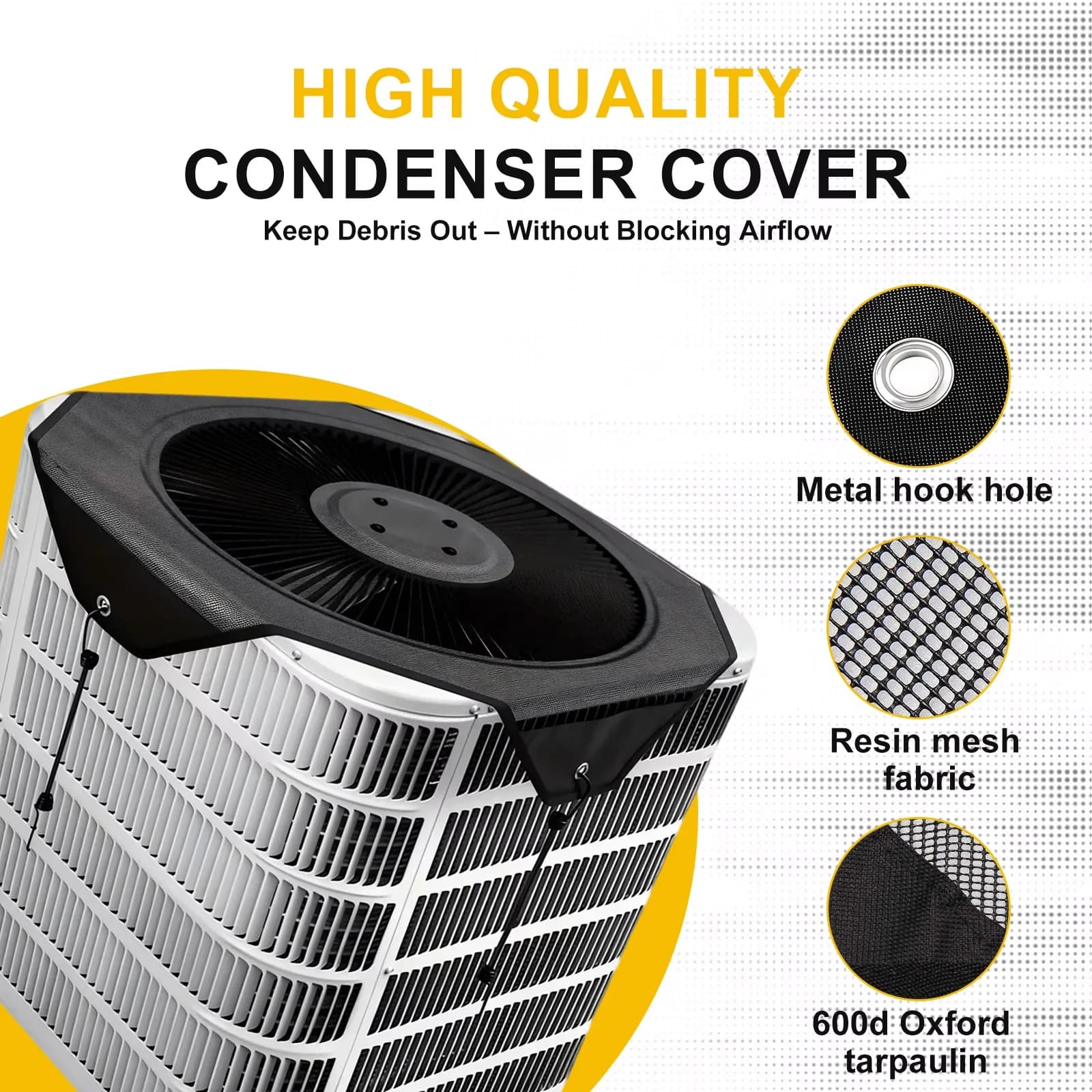 Efficient Air Conditioner with Central Cover - Mesh Gray - Industrial Grade Model 3DABD2