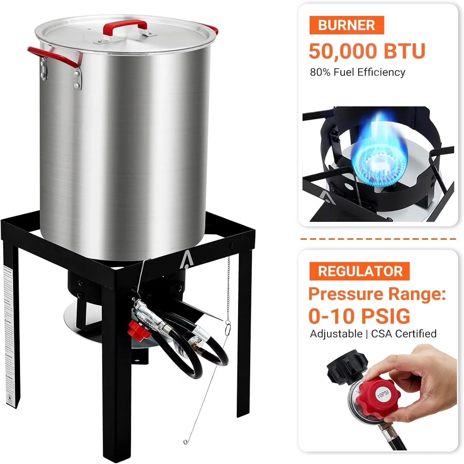 Outdoor Fryer Essential with 50000 BTU, 30 QT Turkey Set 50000 BTU Aluminum Deep - Multicolor Model 6C3F2B