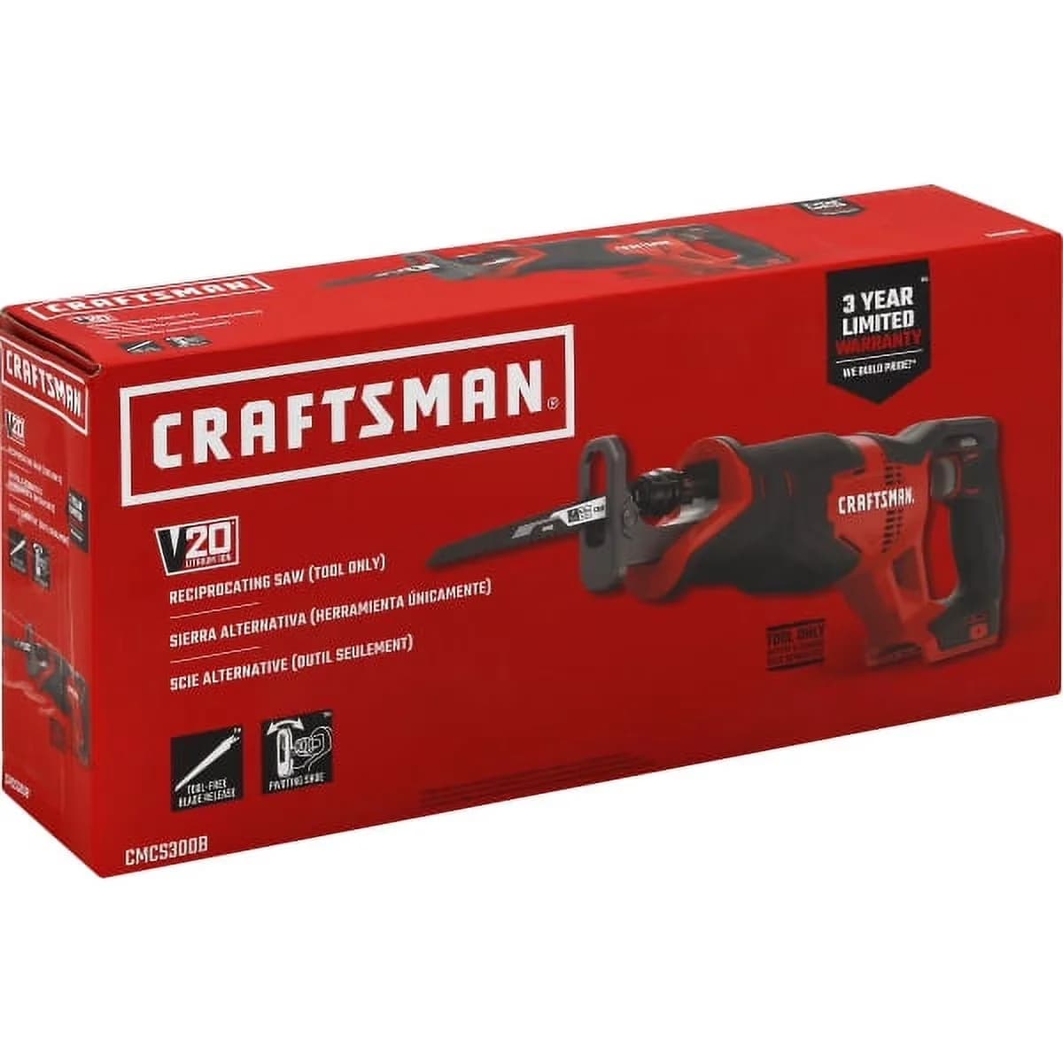 Quality Power Saw with Variable Speed, Tool Only (), Part of the V20 cordless system - Red Model D7D0C9