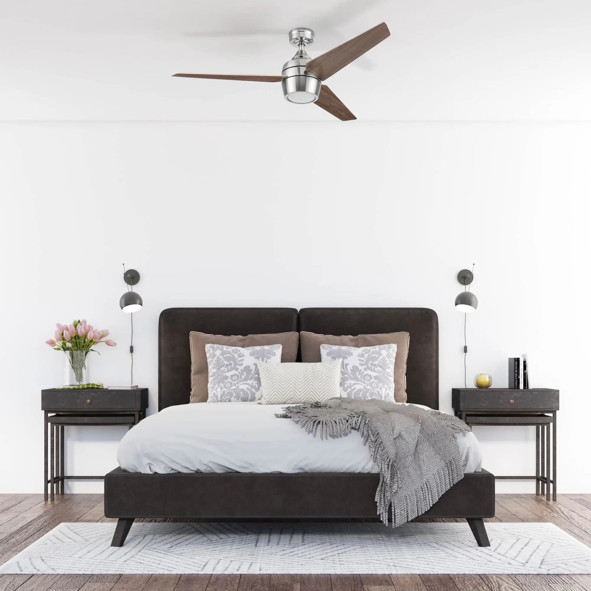Durable Ceiling Fan with LED, Energy Efficient, Integrated LED Light - Silver Model 33510E