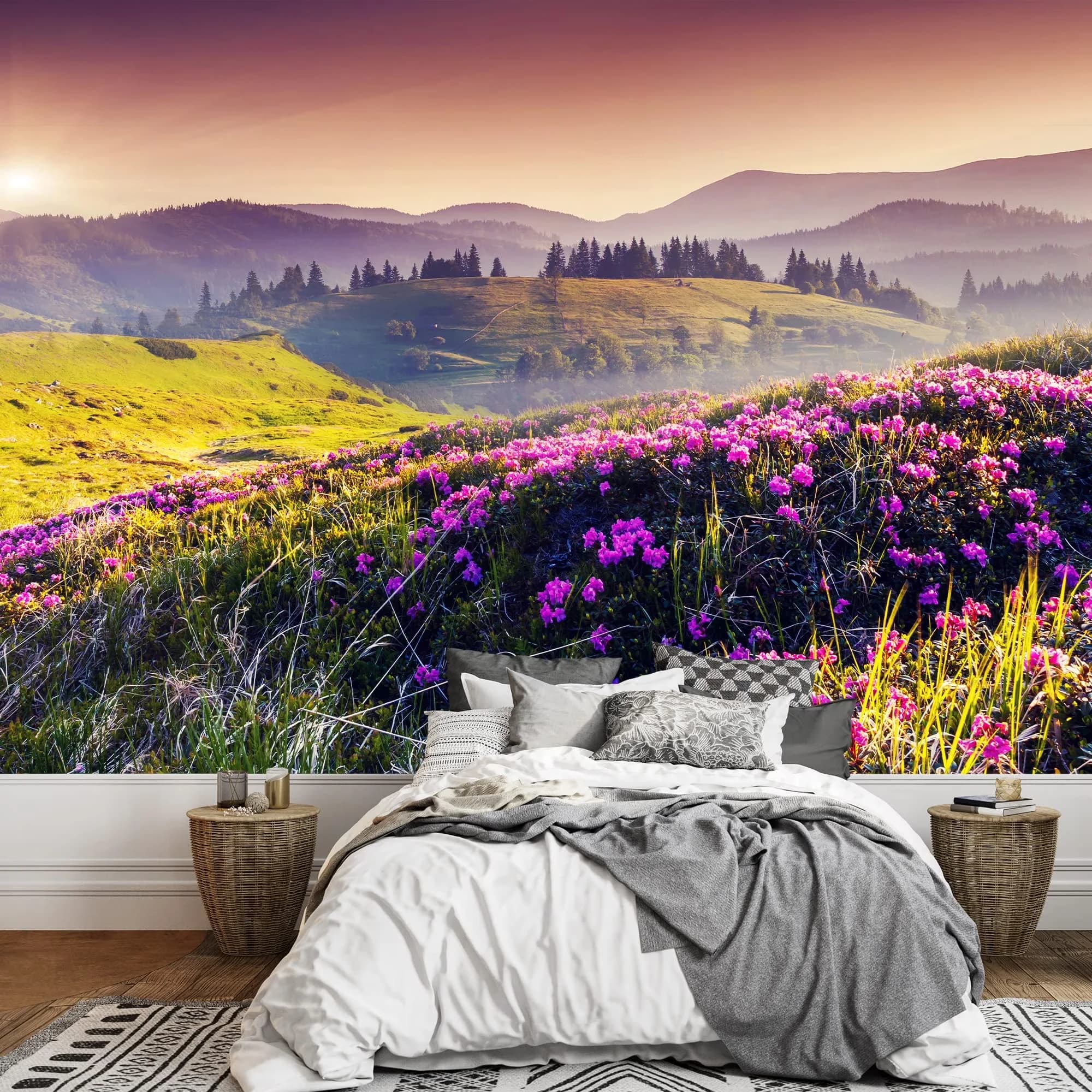 Professional Wallpaper with Removable, 66x96 inches - Pink Wall Mural - Contemporary Style Model AF1A25