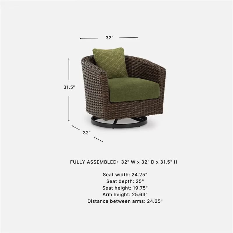 Innovative Patio Chair with Rust Resistant, Uv Resistant, Weather-Resistant - Green Polyester Model 872E5B