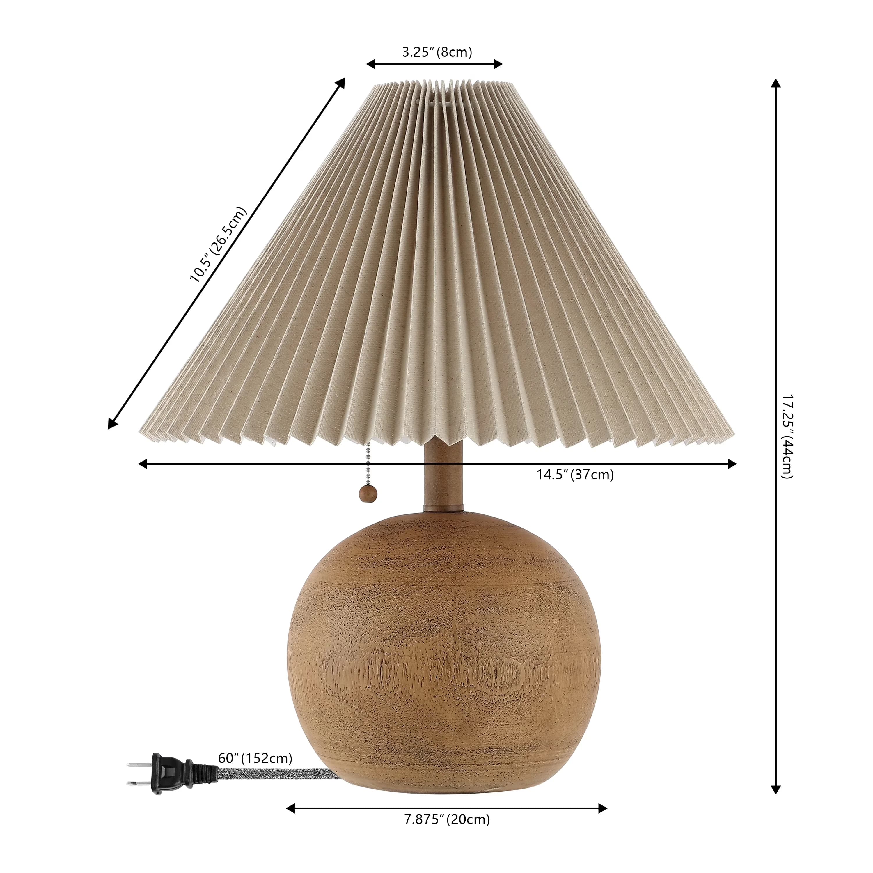 Compact Lamp with LED, Scandinavian, Minimalist - Resin Brown JYL1145A Model A44DDB