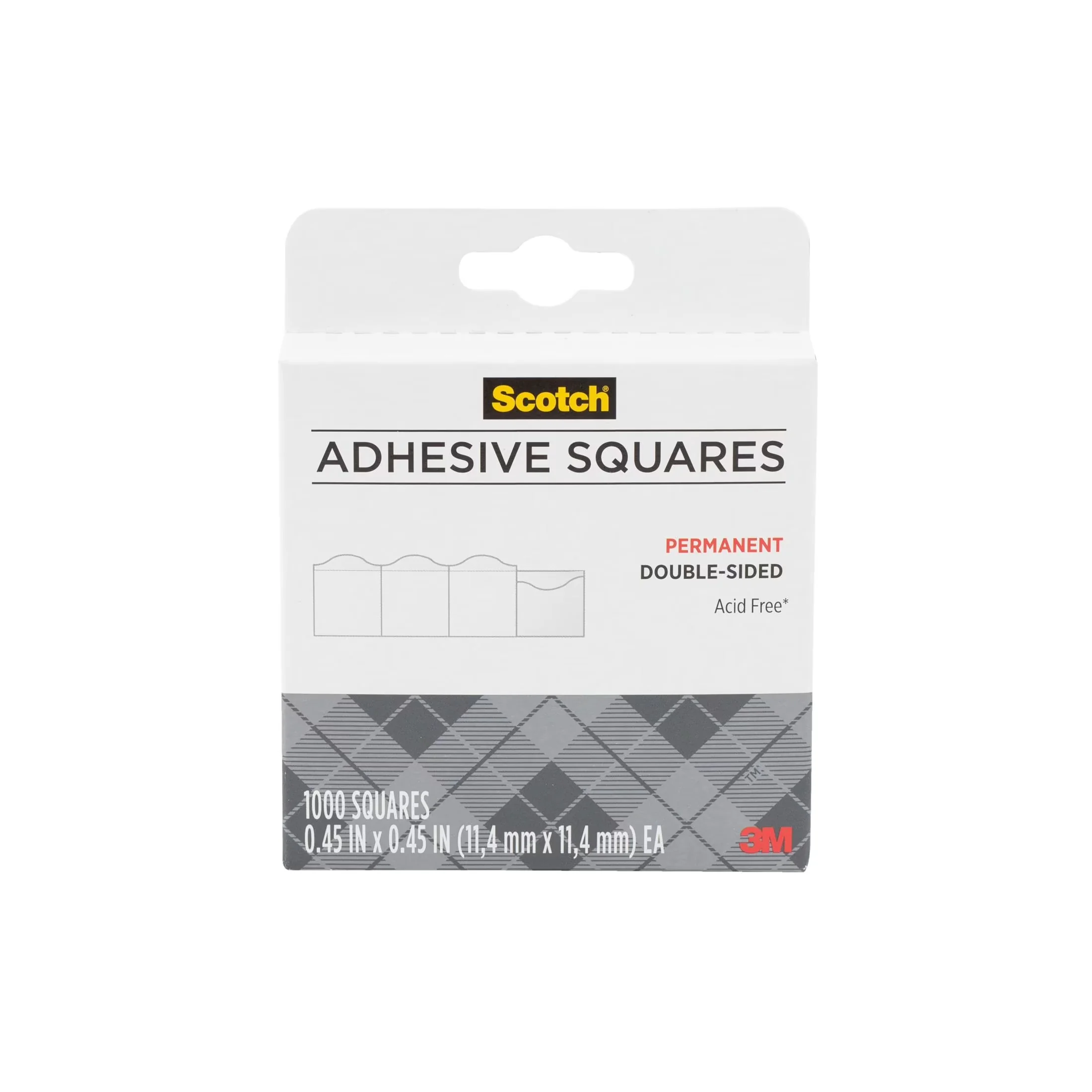 Premium Damage-Free Hanging with Adhesive Squares, 1000 adhesive squares/pack - Clear Paper Liner, Polyacrylate Adhesive, Polypropylene Model 6B3211