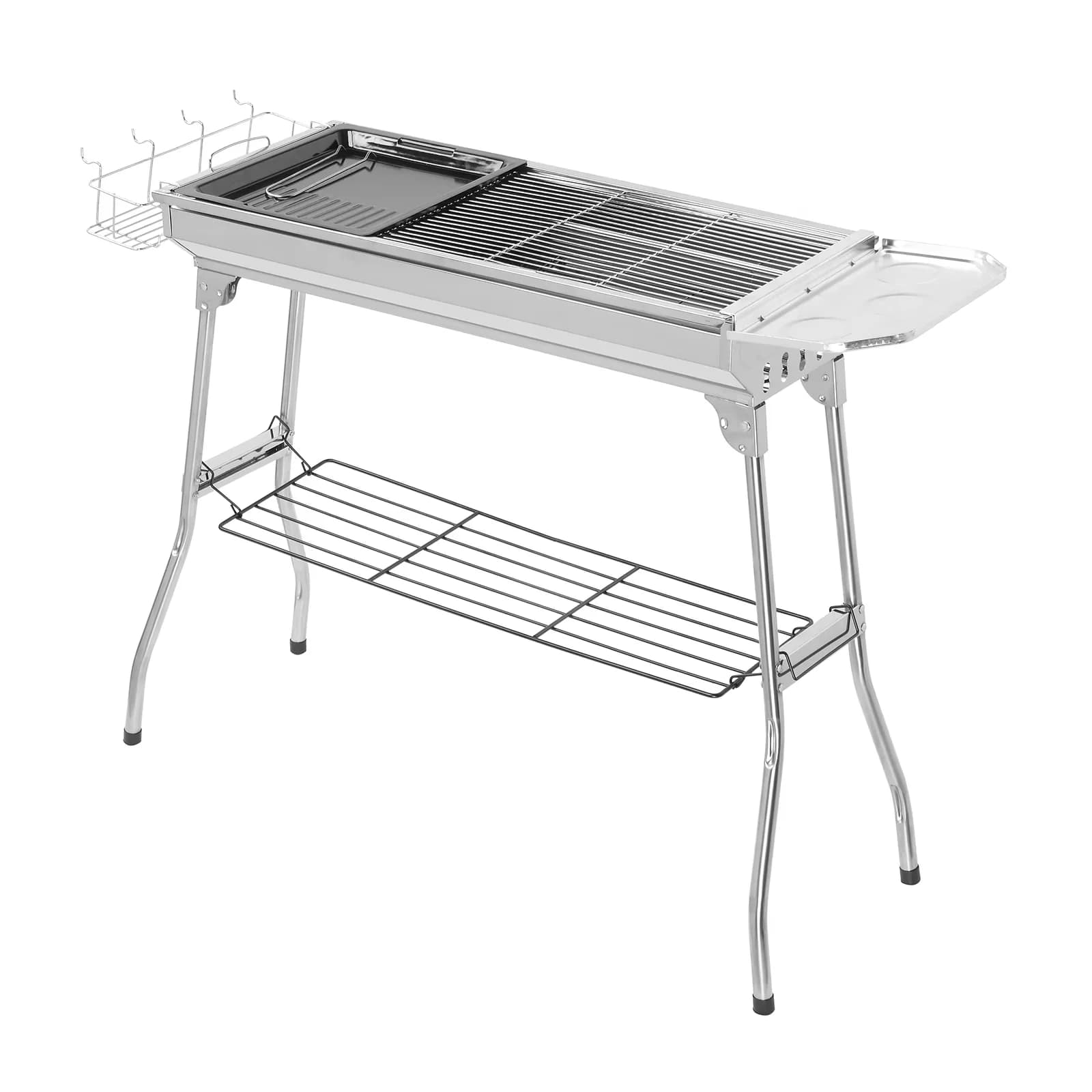 Charcoal Grill Premium with Portable, Foldable - Silver Stainless Steel Model 74E692