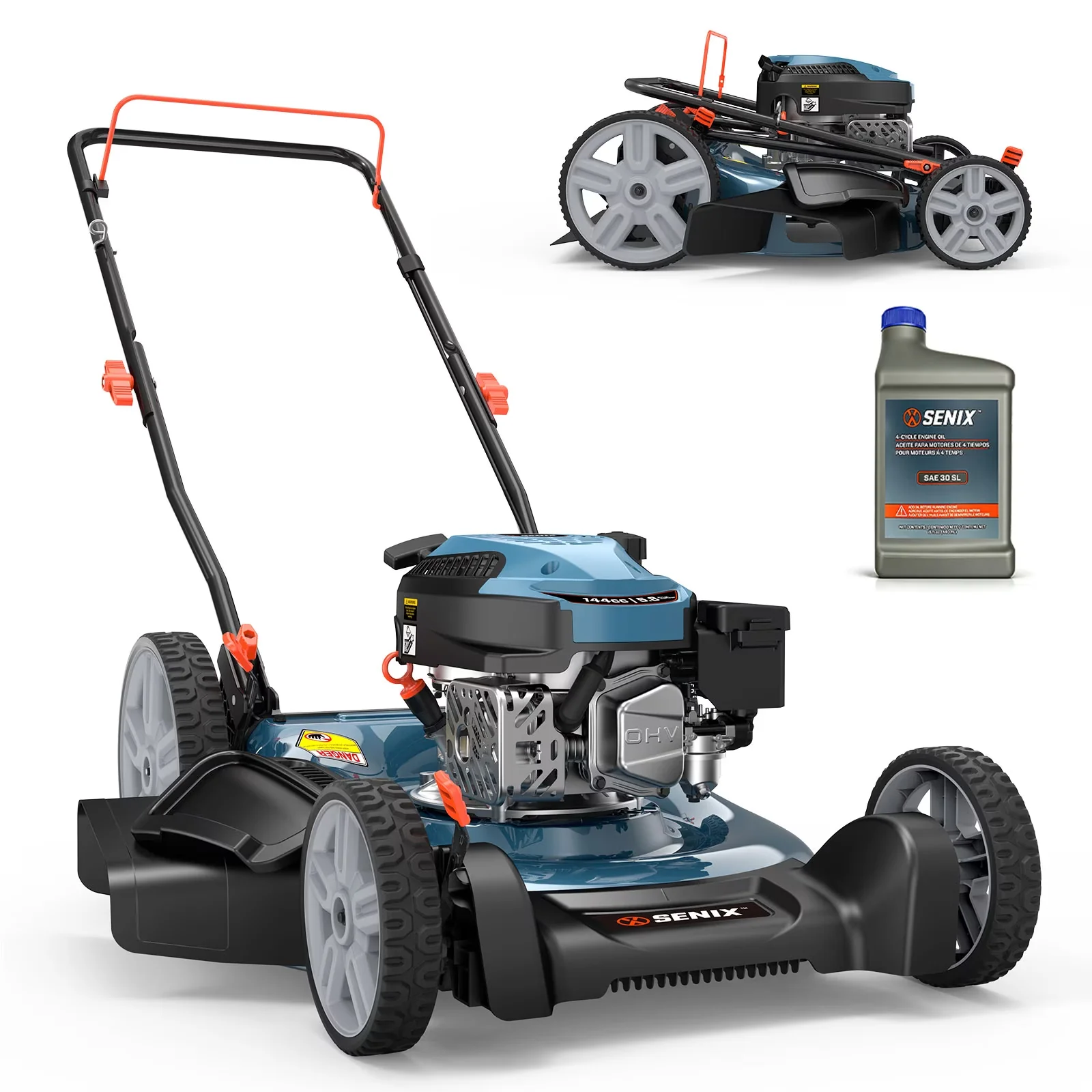 Classic Push Mower with Mulching, Adjustable Cutting Height, Folding Handle - Model 7C85ED