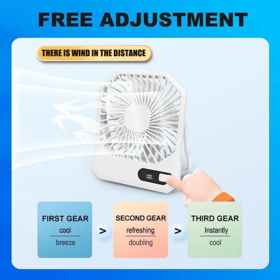 Fans In Cooling Compact with Battery - Desk - Ergonomic Design Model 7EA704