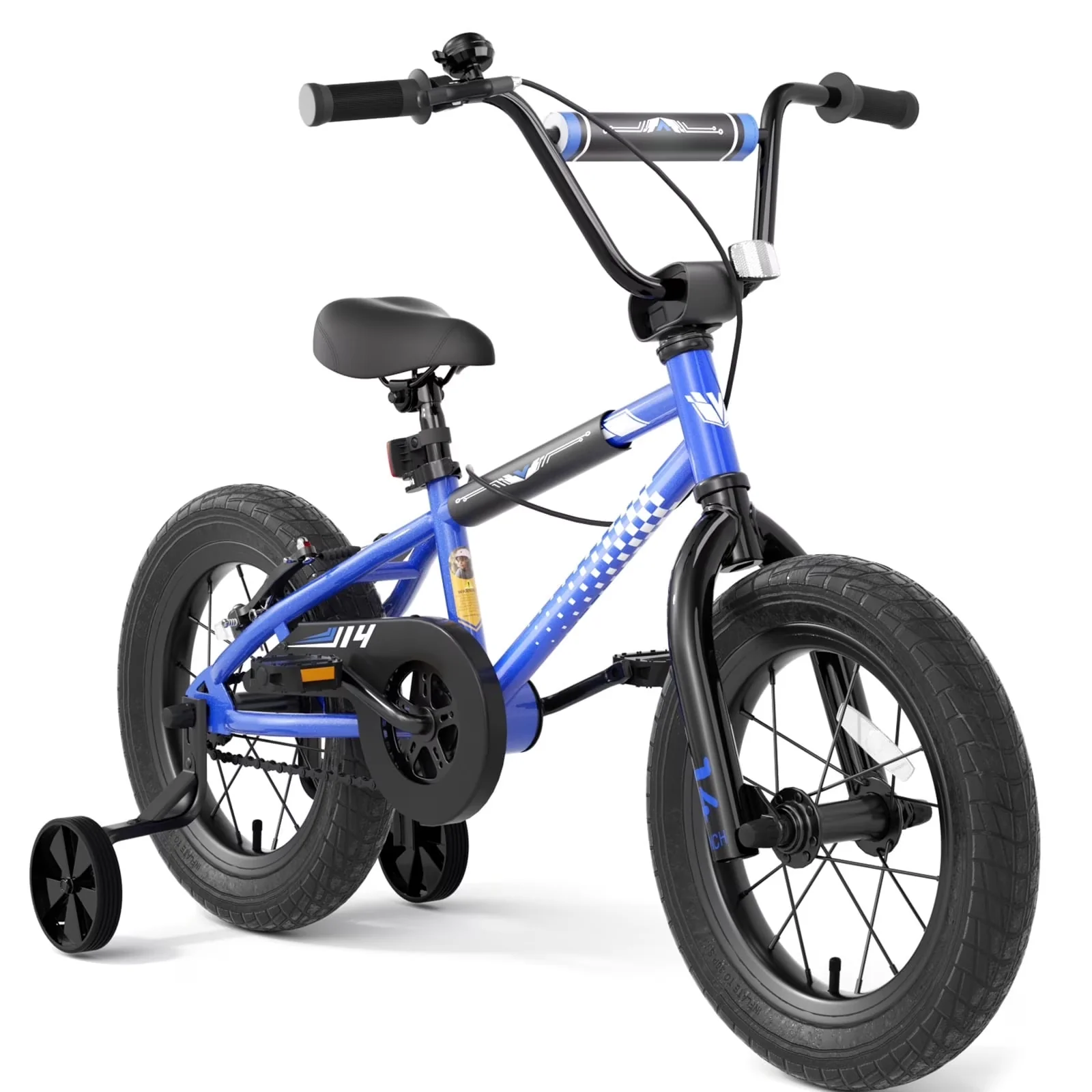 Versatile Kids Bike with Adjustable Height, BMX Style - Blue 2-8 - Low Maintenance Model A4DA2A