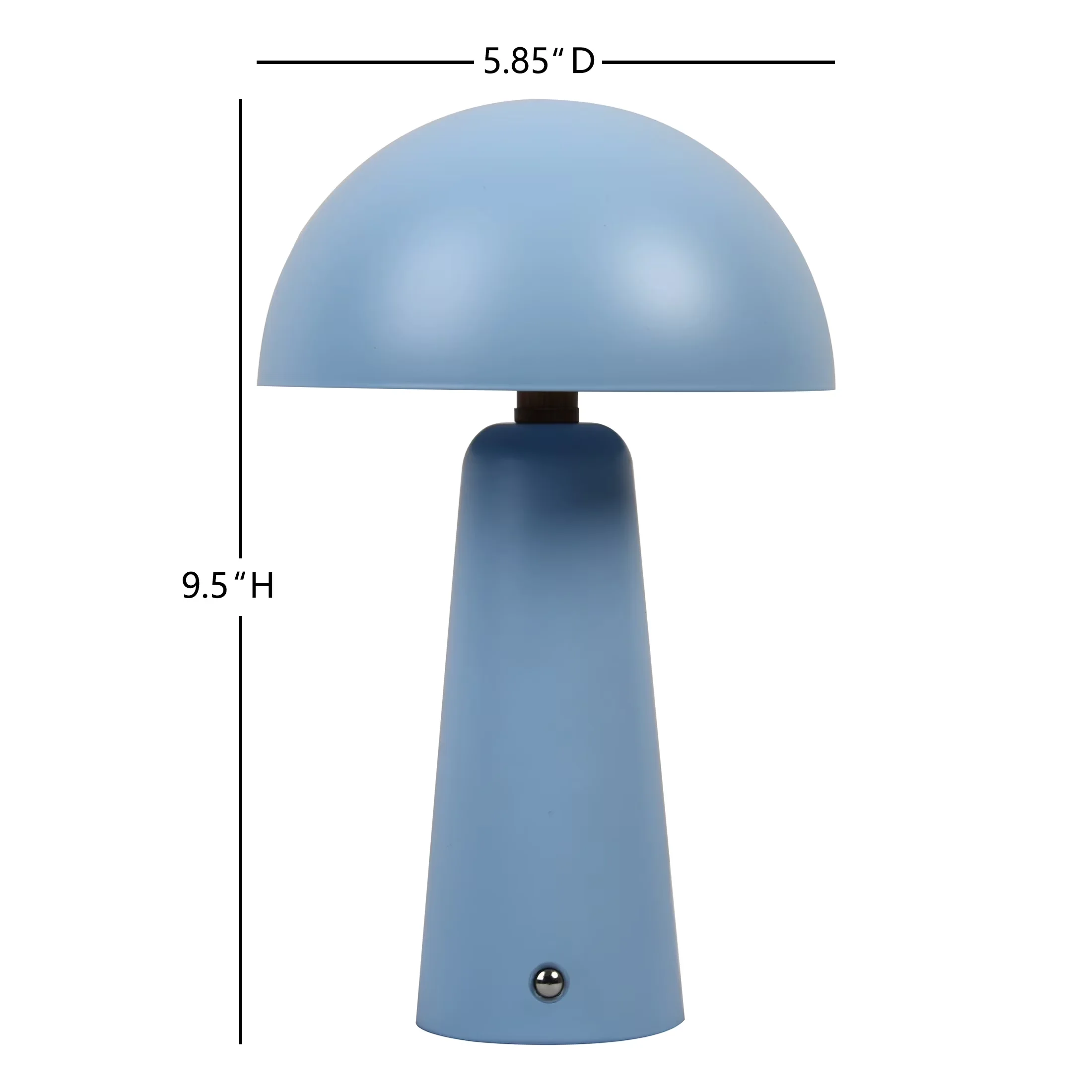 Quality Lamp with LED, Battery, 9.5" Blue Dome Rechargeable LED Portable - Blue Metal Model 4A6C4B