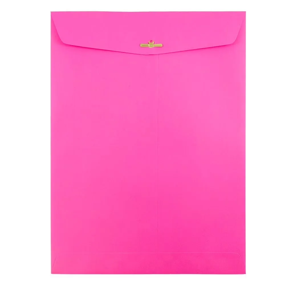Moving Quality with Fuchsia, Quantity: 100 envelopes per box, 9 x 12 Clasp Envelopes - Pink Model F82855