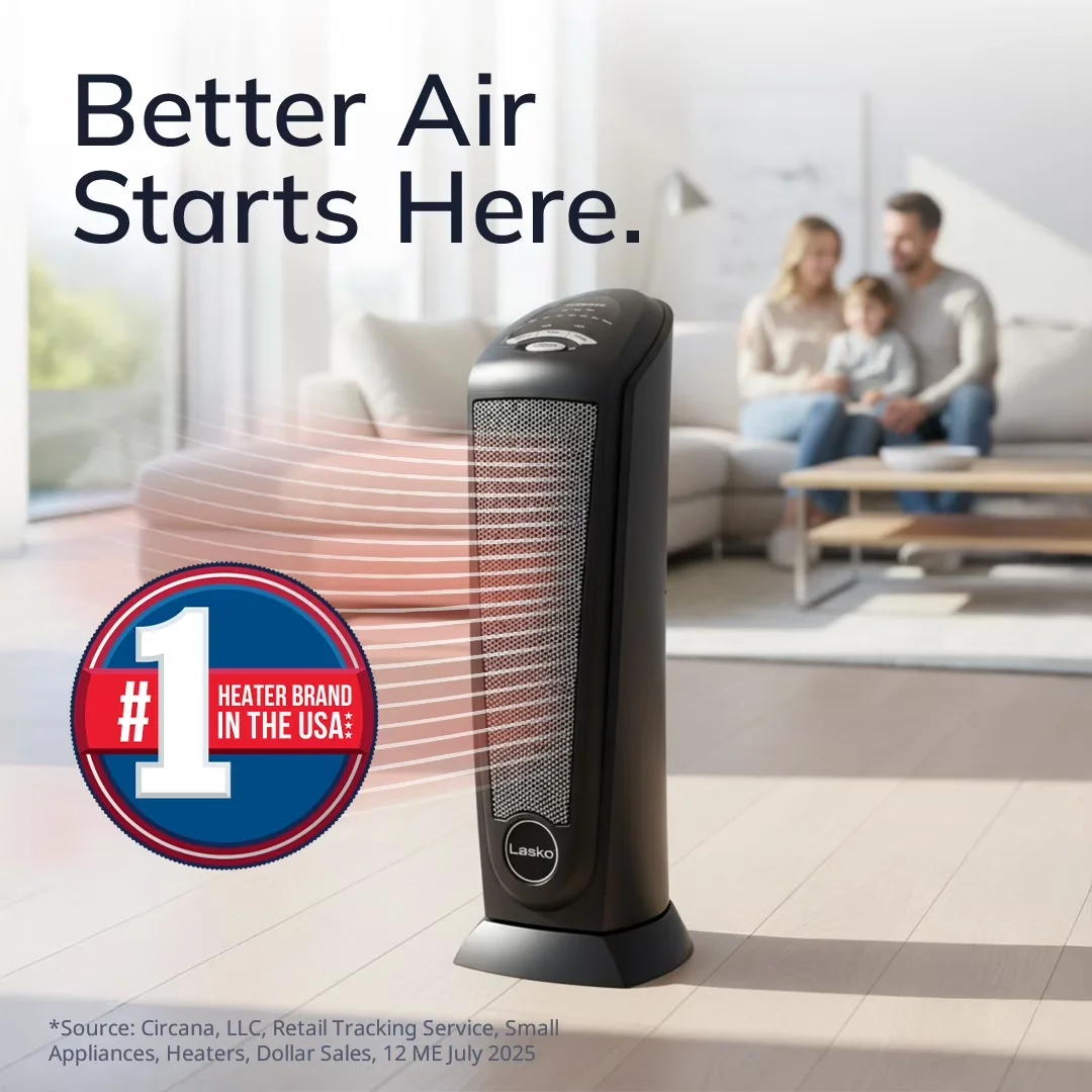 Modern Portable And Electric Space Heater with 1500W, Automatic Shutoff, Oscillating - Black Model D7093C