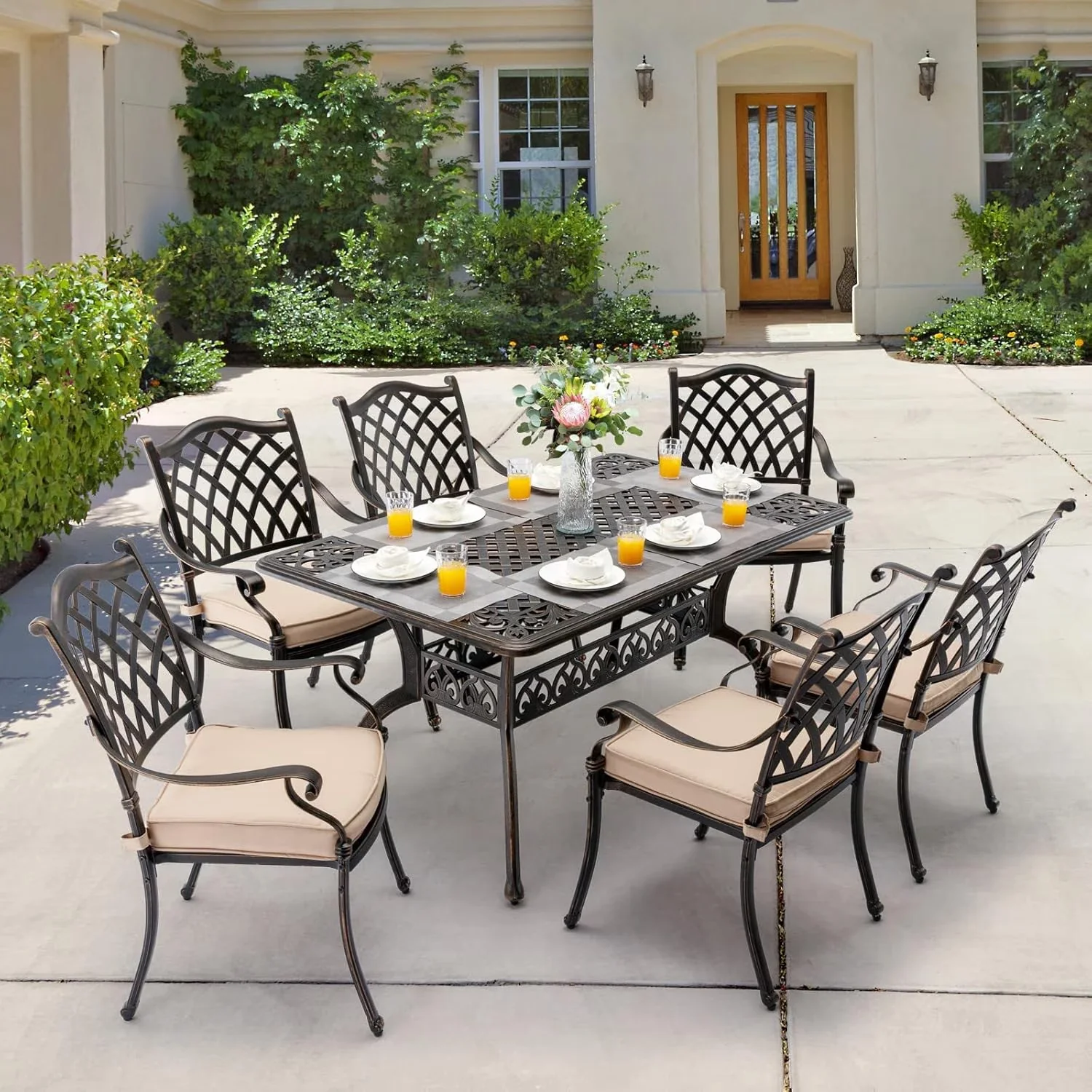 Versatile Patio Dining Set with Removable Cushion - Cast - Standard Series Model 92D69D
