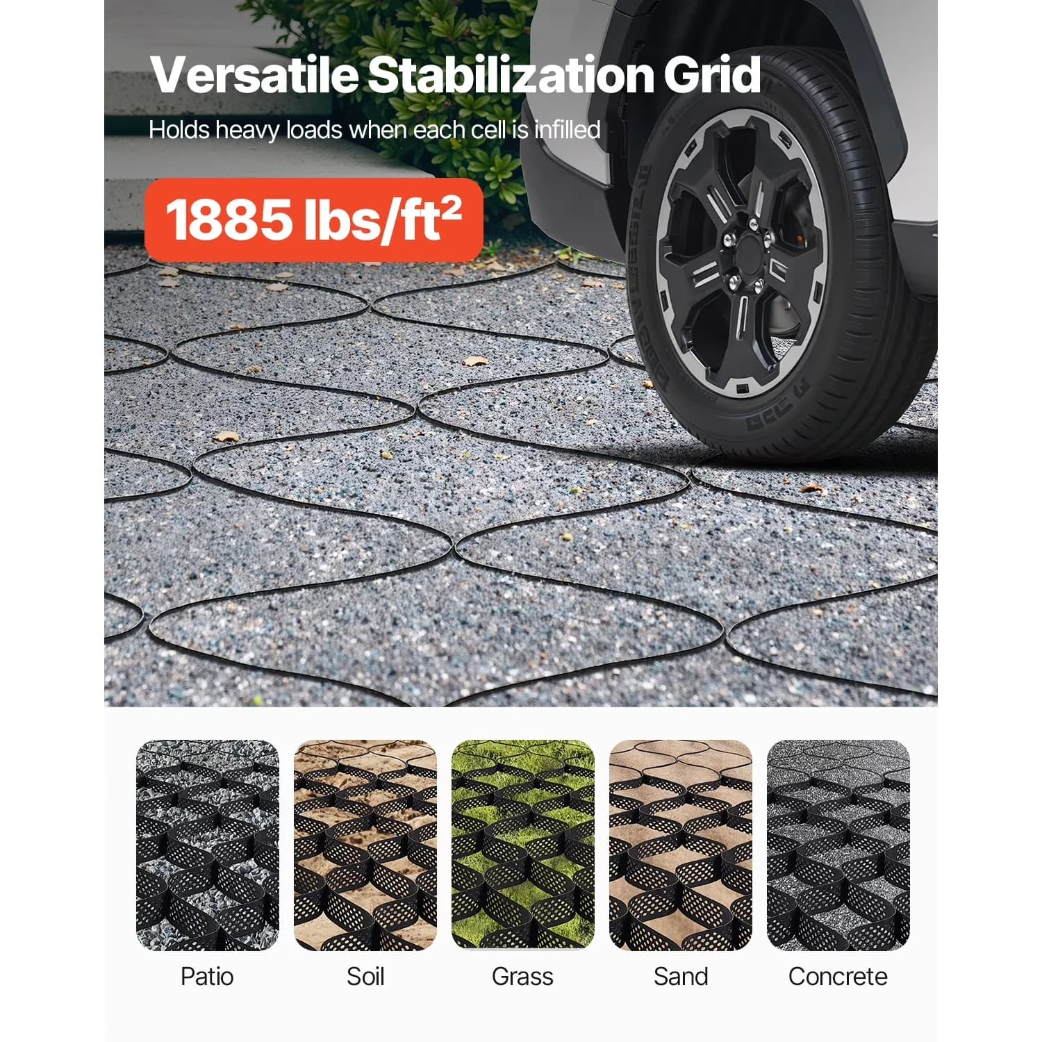 Building Material Premium with Water-Resistant, Gravel Grid - Stainless Steel for Garden, Patio Model 10D0E4