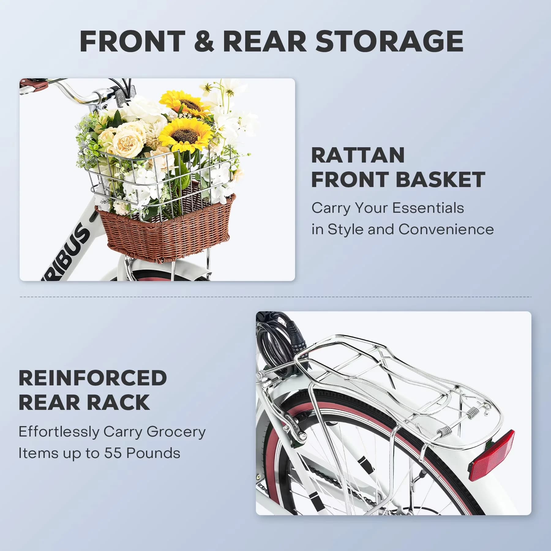 Efficient Cruiser Bike with 24" Women's - White - Professional Series Model 85A936