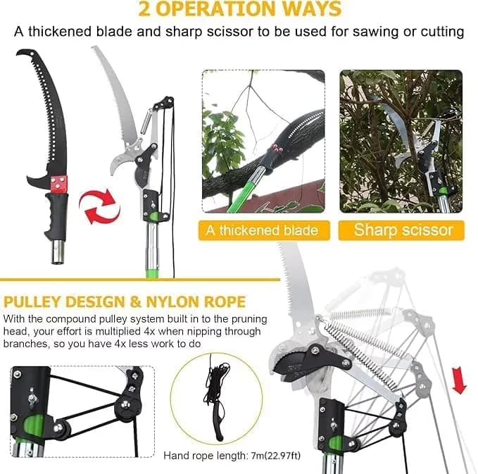 Compact Pole Saw with Telescoping - Feet - Reliable Performance Model F233BF