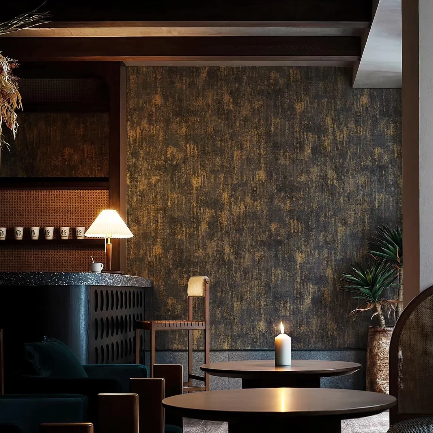 Wallpaper Modern with Removable - Black Vinyl Vintage - Easy to Use Model 49993E