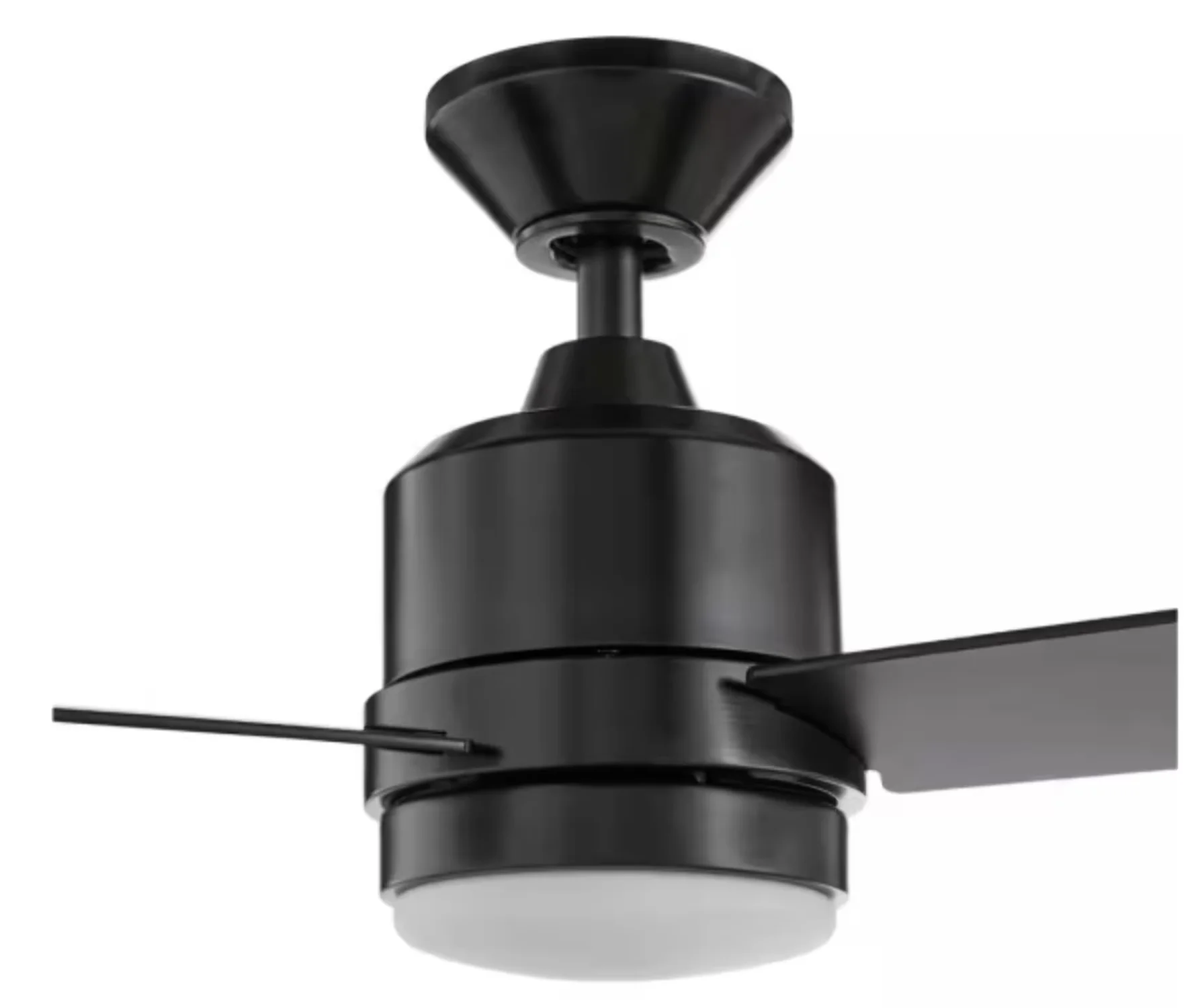 Modern Ceiling Fan with LED, Modern, Remote Controlled - Glass Black Castlegate Model 6DA089