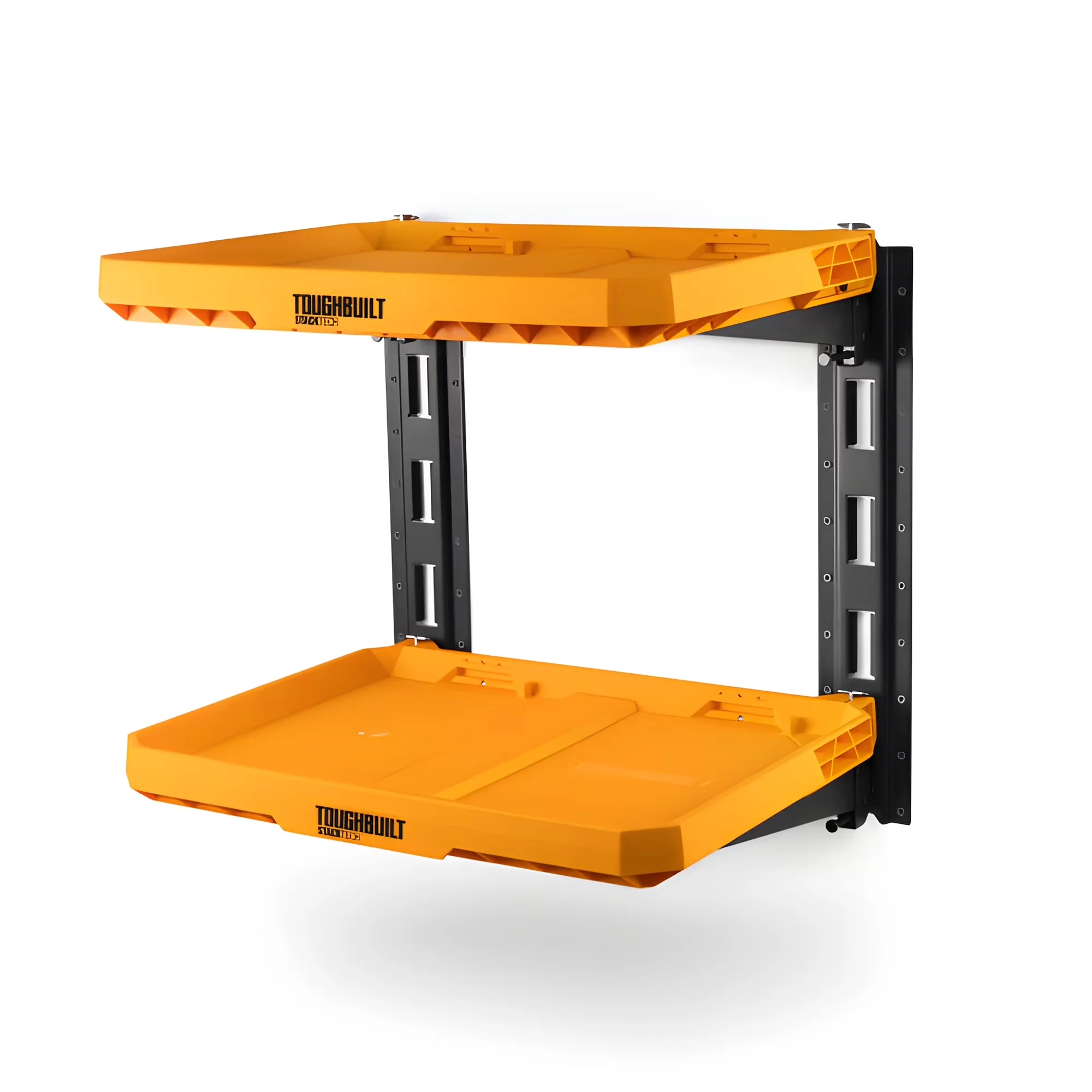 Innovative Garage Storage Supply with Adjustable, 50 lb weight capacity per shelf, Wall Mounted Tool Organizer - Yellow Polymer Model 87326E