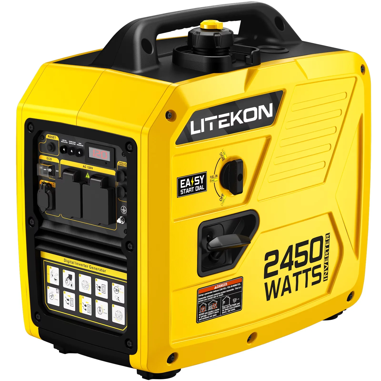 Essential Generator with 2450W, Low Oil Shutdown, Gas Powered for Camping, Home - Model 603BD4