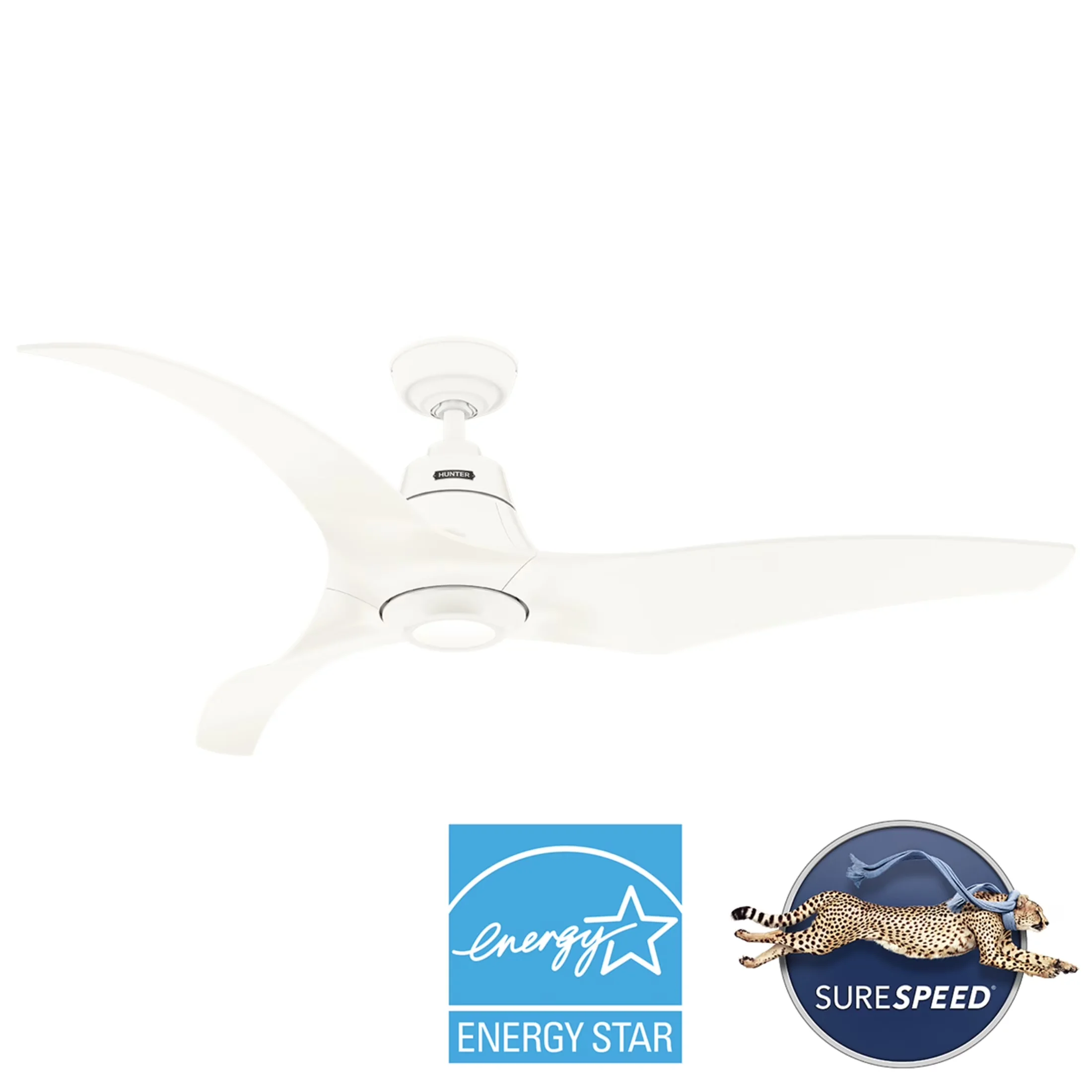 Essential Ceiling Fan with LED, Transitional, Dimmable - White 60 - Built to Last Model 5C11D6