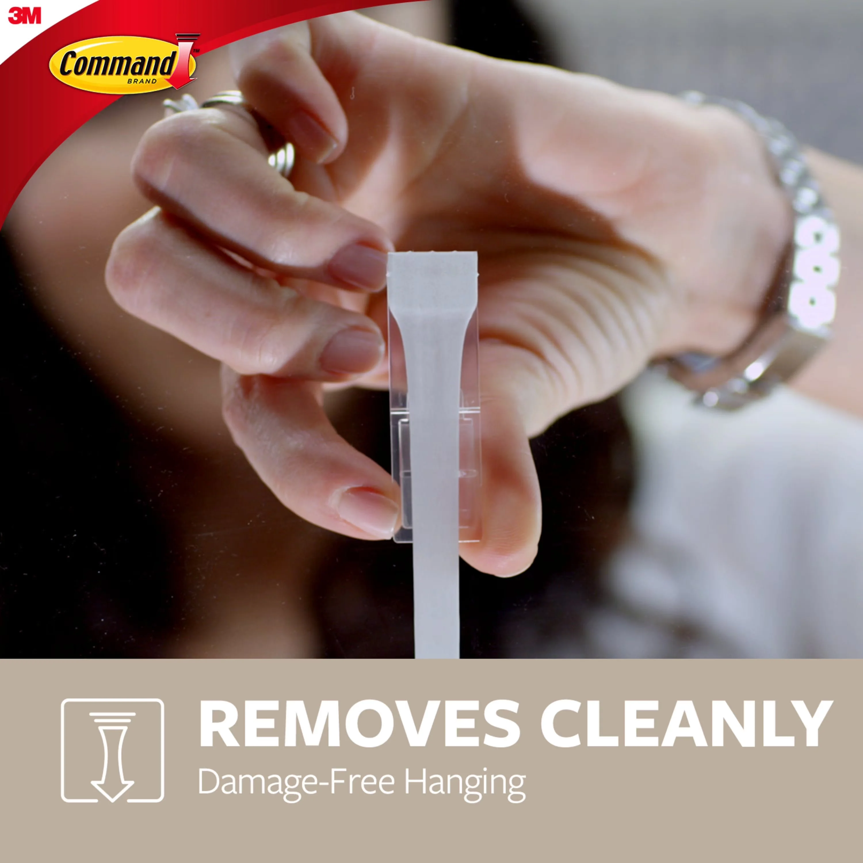 Premium Damage-Free Hanging with 2 Strips/Pack, Medium, Hook - Silver Metal Model AF140D