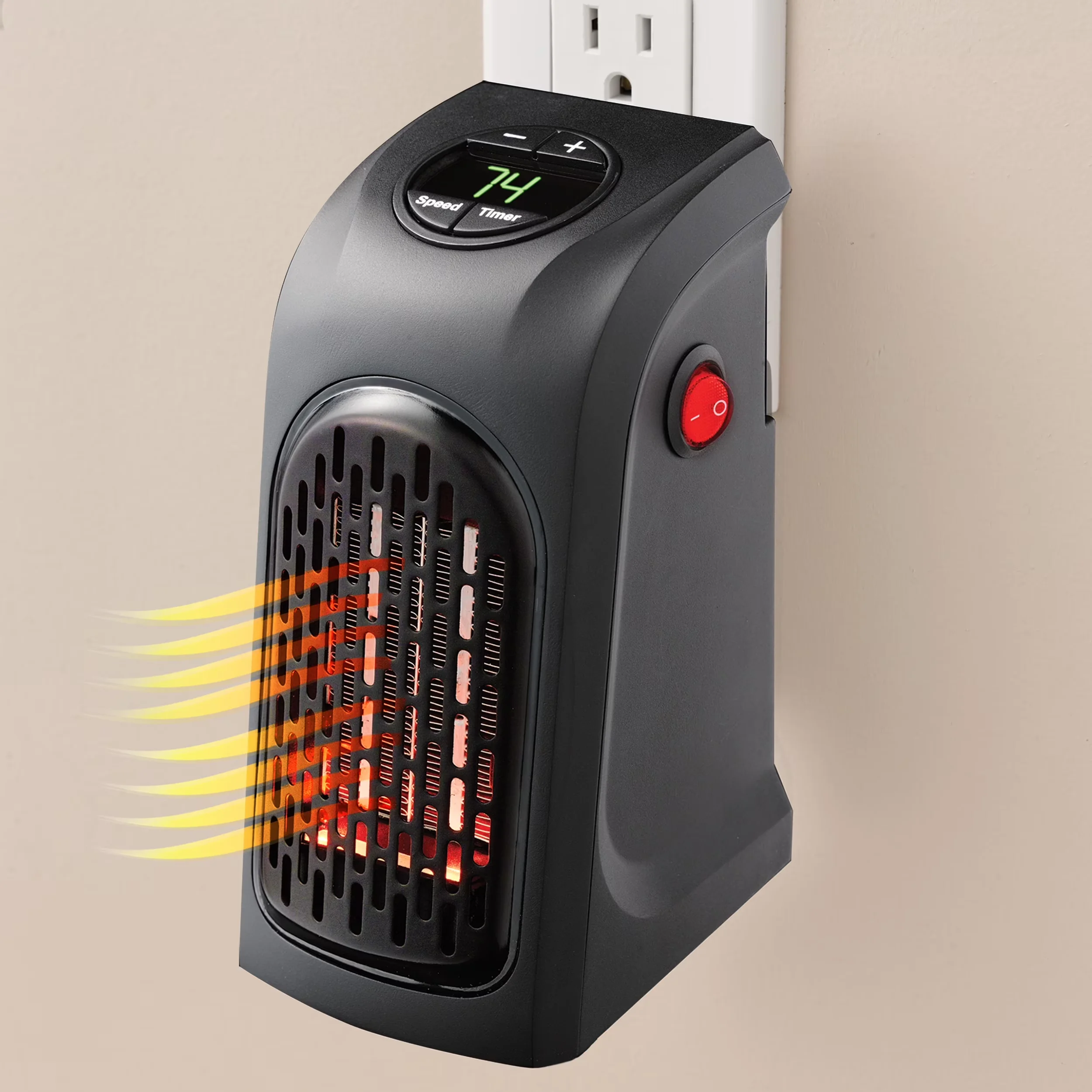 Portable And Electric Space Heater Modern with 350W, Temperature Controlled, Personal Ceramic - Black Model 0442CD
