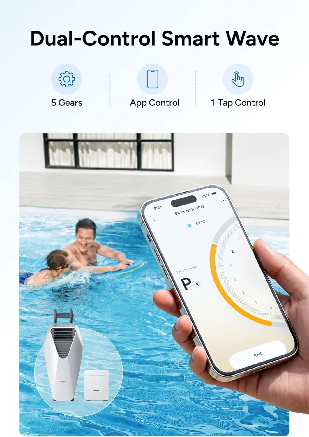 Versatile Hot Tub with Swim Jet X 5 Portable Pool Jet - Sliver 880GPM for Home and Office Model 6AF022