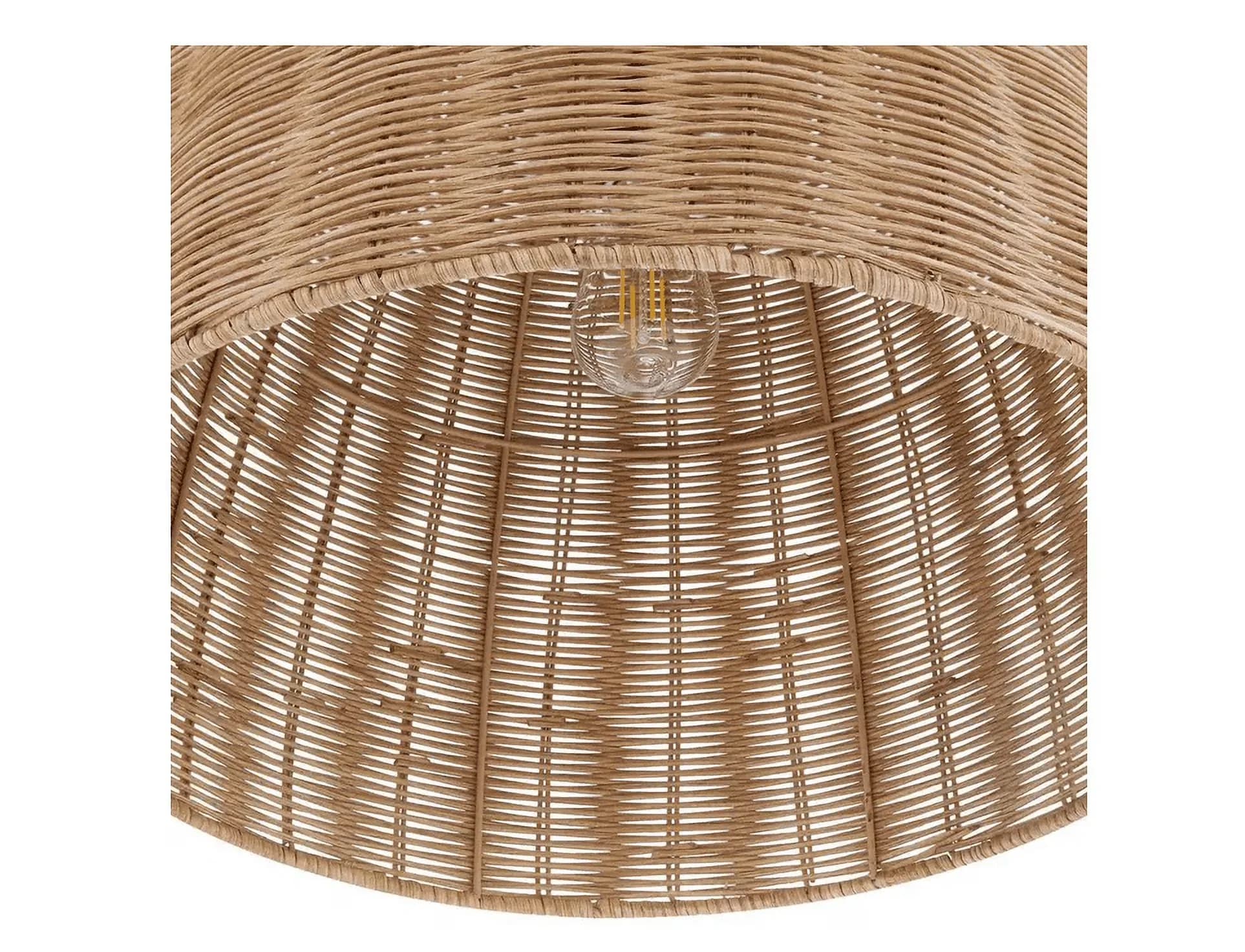 Ceiling Lights Fixture Quality with Dimmable, Bohemian, Natural Rattan Shade - Rattan Model E60099