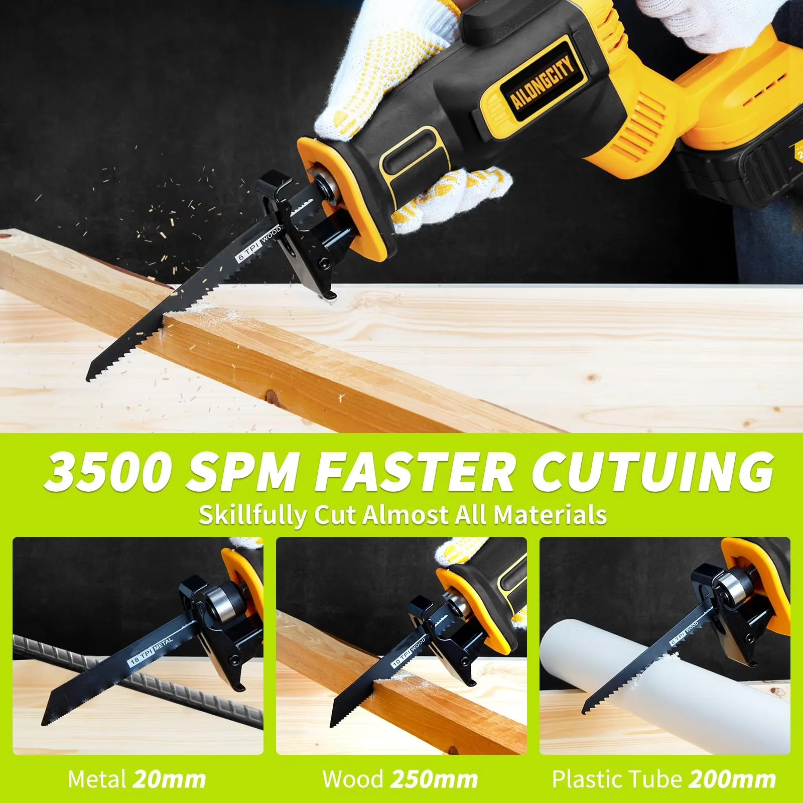 Reliable Power Saw with Battery, 21V, 21V Brushless Reciprocating - Multicolor Model 46982B