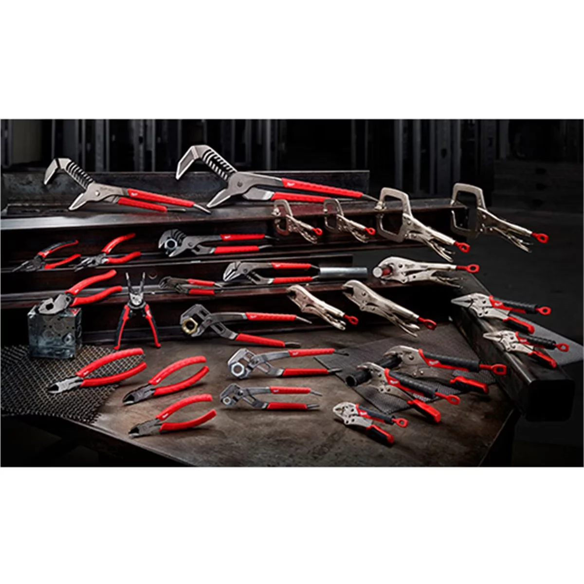 Compact Hand Tool with Comfort Grip, 48-22-6310 10" Straight Jaw Pliers - Red Model 118089