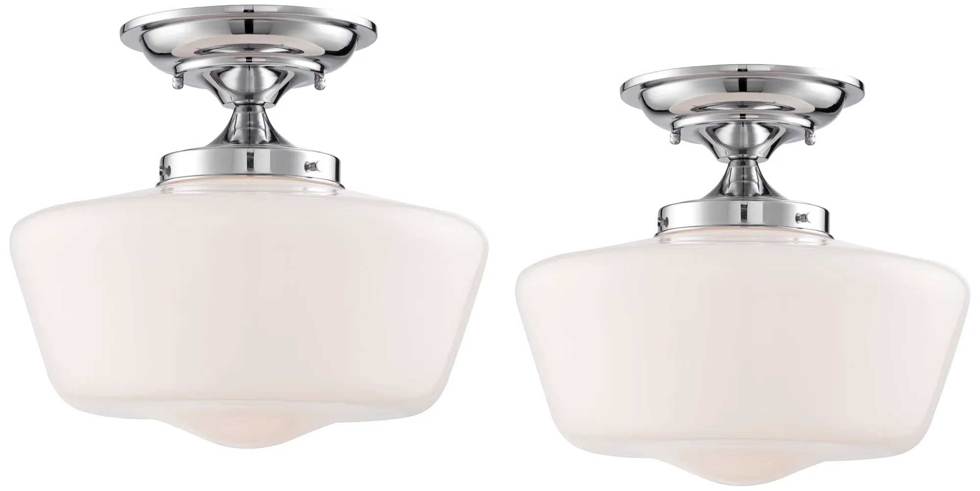 Durable Ceiling Lights Fixture with Farmhouse - Metal White Schoolhouse Model 51BB95