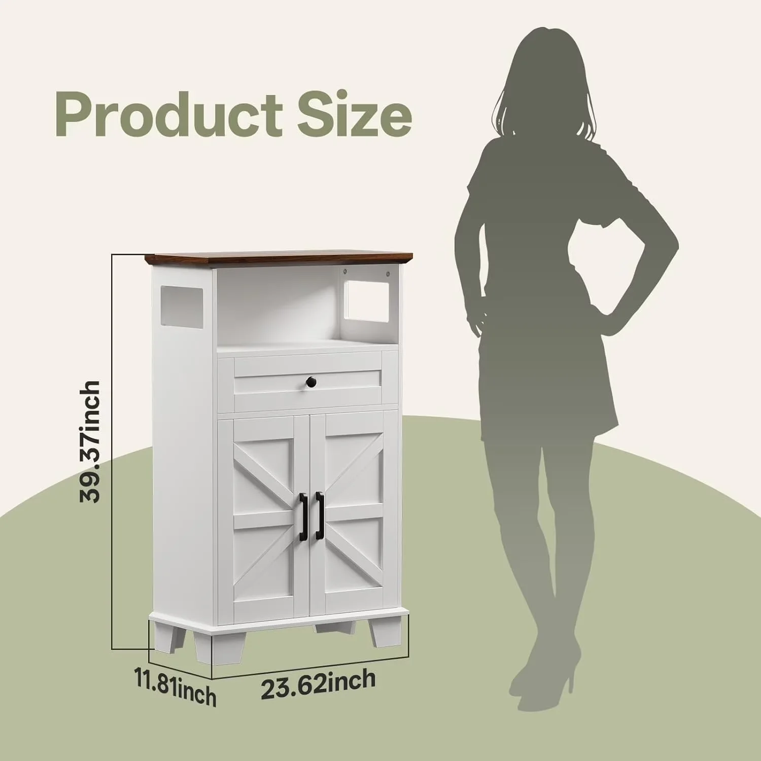 Classic Kitchen Renovation with Adjustable Shelves, Soft Close Doors, Stain Resistant - Engineered Wood White for Living Room, Bathroom Model 10D8F2