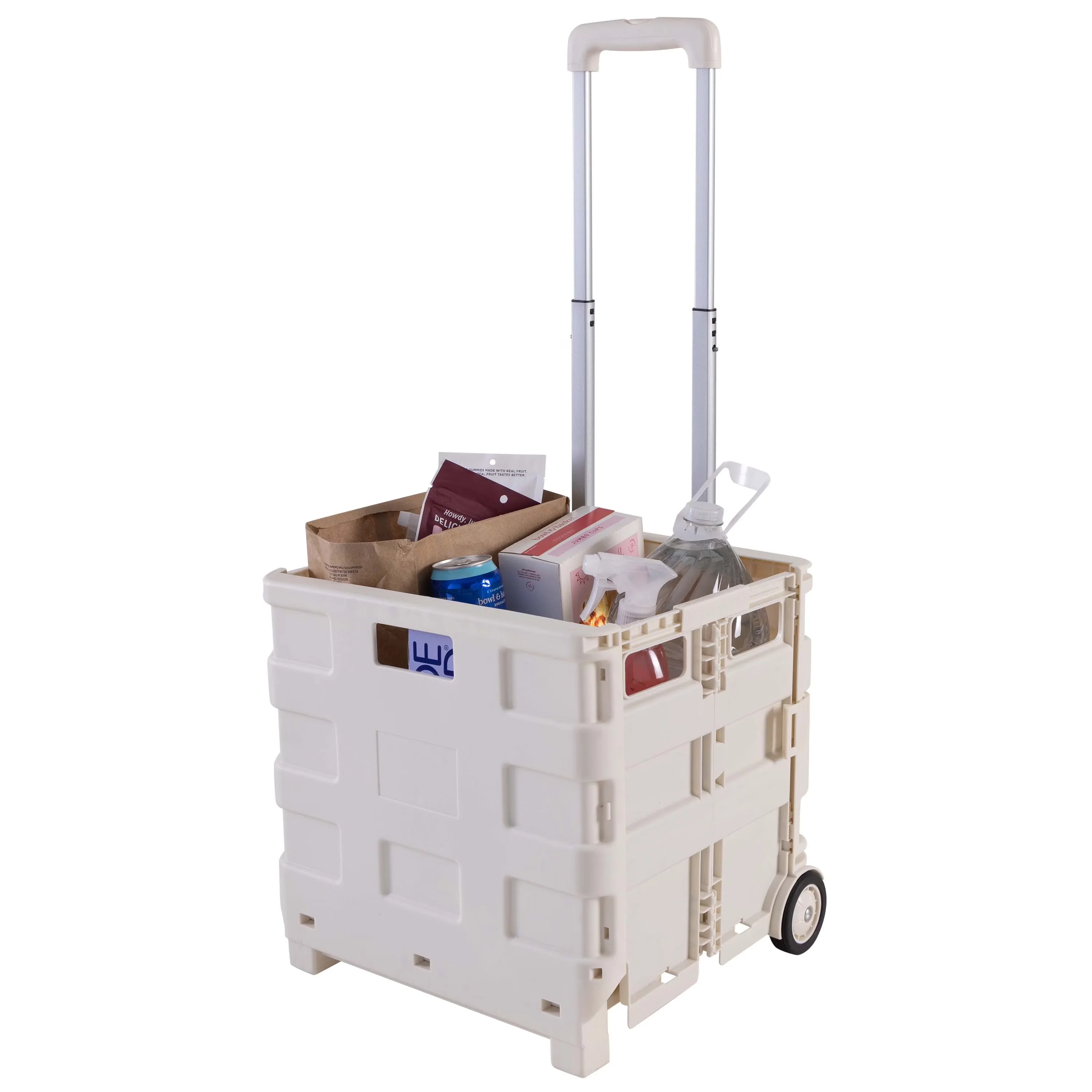 Sleek Garage Storage Supply with Rolling, Designed with an Adjustable Handle, 55 Pound Weight Capacity - Plastic Model 407753