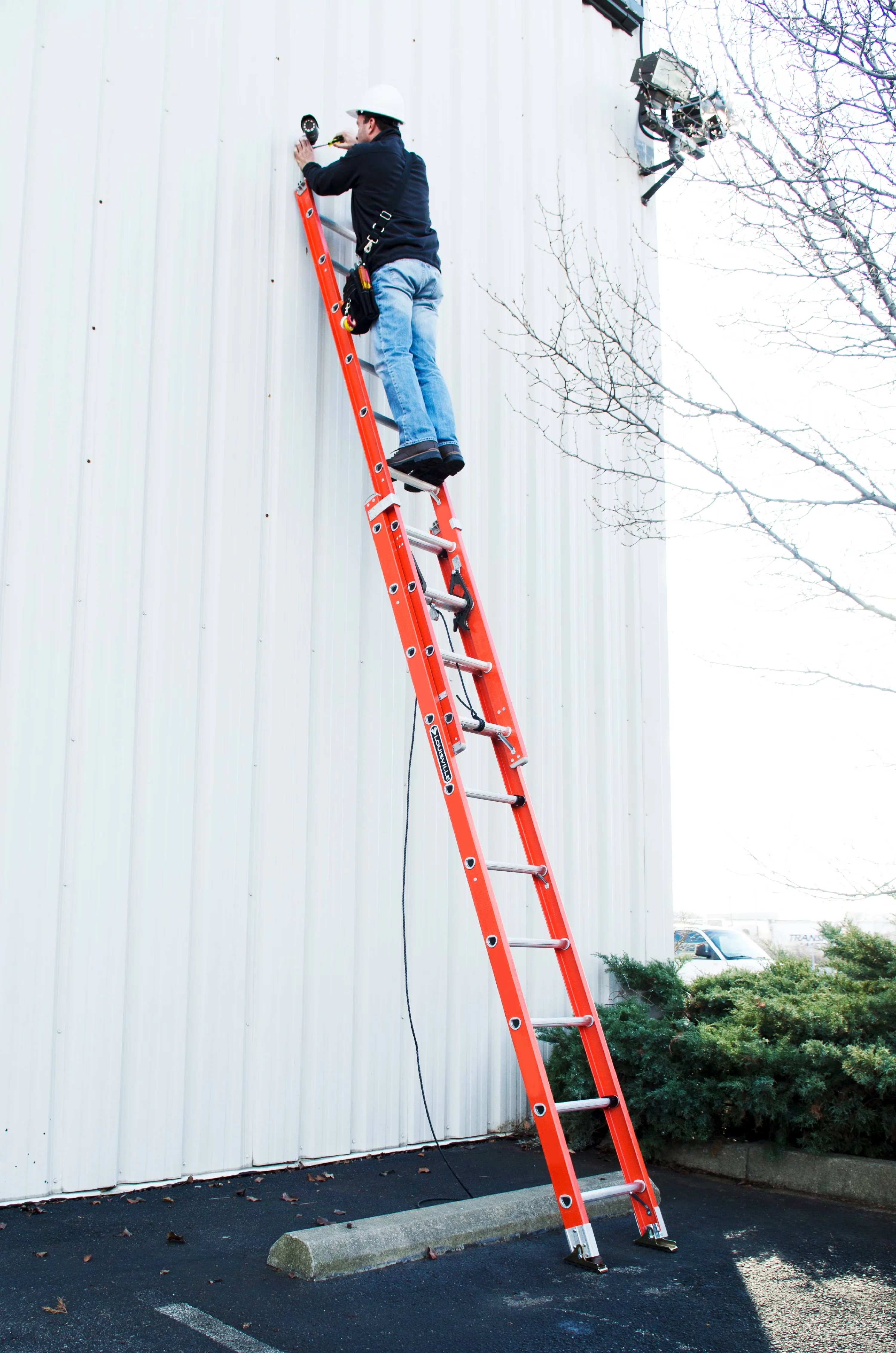 Sleek Ladders And Step Stool with Adjustable, 300-Pound Load Capacity - Fiberglass Multicolor Model 064B4B