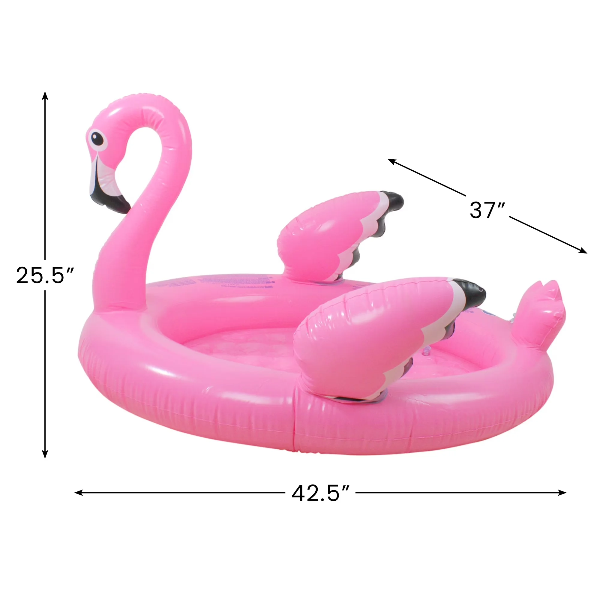 Stylish Inflatable Pool with 42.5" Flamingo Round Children's Swimming, Recommended for ages 1 to 3 years old, Pink/White - Pink Model 77929A