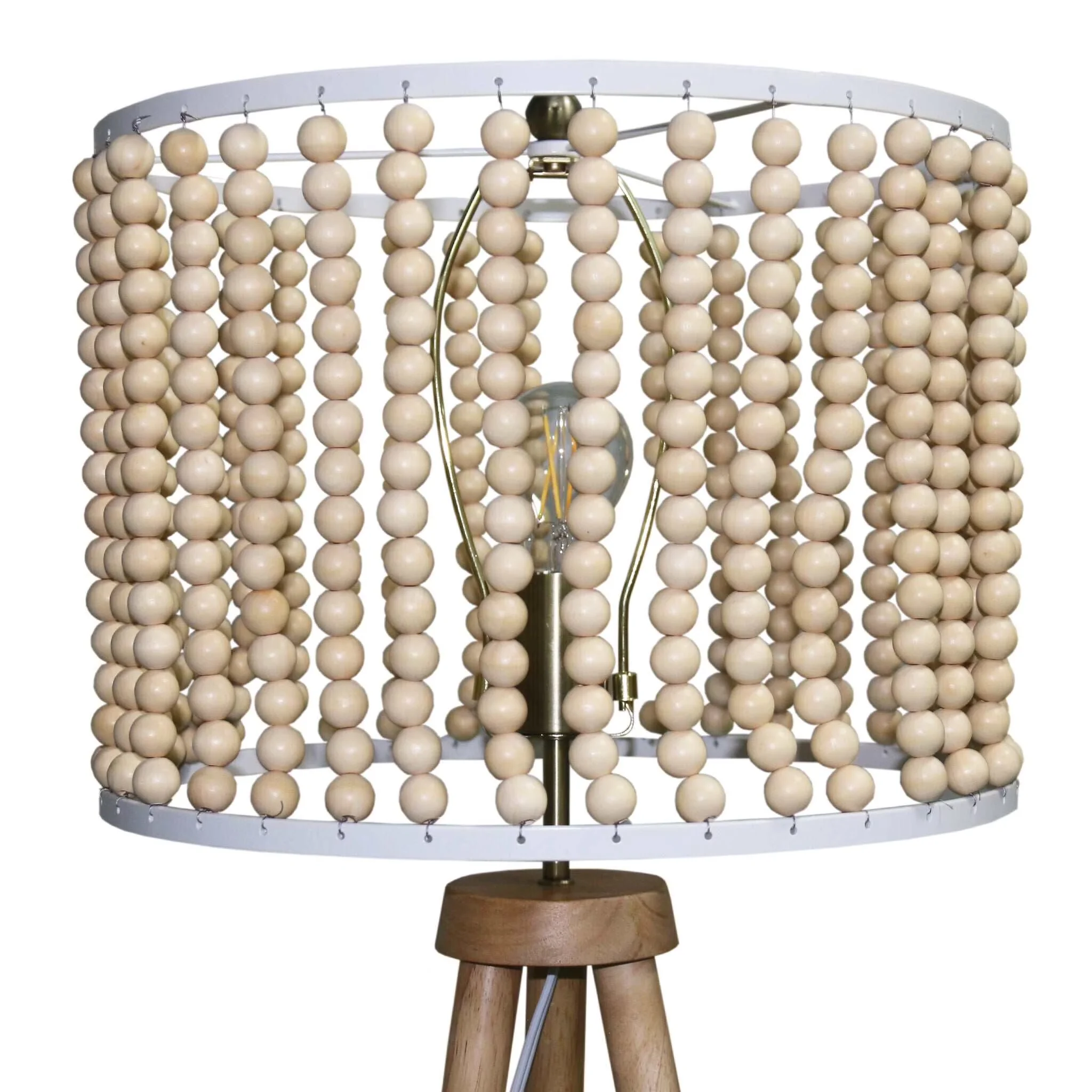 Professional Floor Lamp with LED, 110V, Dimmable - Wood Brown - Industrial Grade Model BC0313