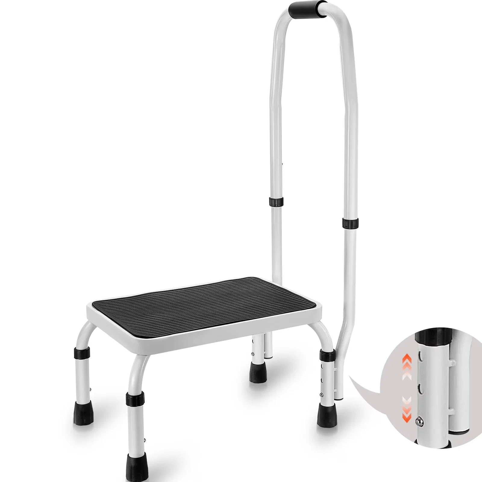 Versatile Ladders And Step Stool with Handle Steel Ladder, Portable Stools - White Stainless Steel for Office Model 05B0E7